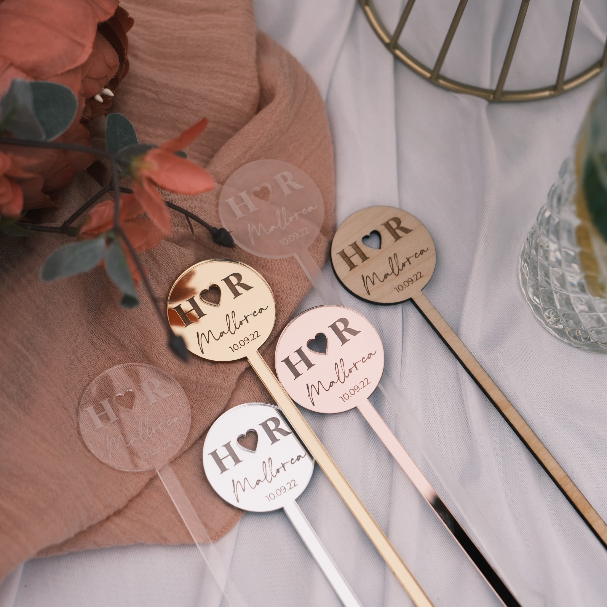 Personalised Cocktail Drink Stirrers | Acrylic & Wooden Wedding Personalised Cocktail Drink Stirrers | Acrylic & Wooden Wedding