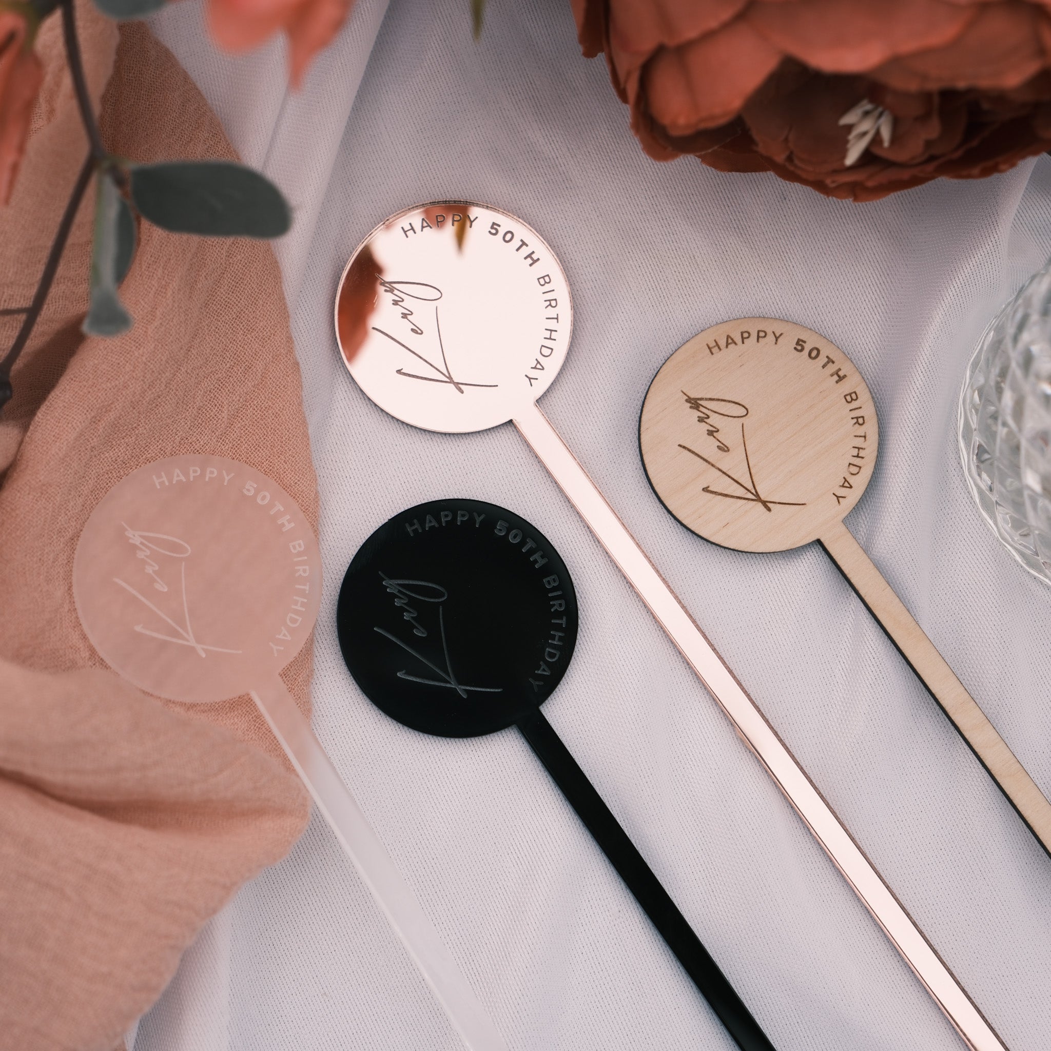 Drink stirrers for birthday