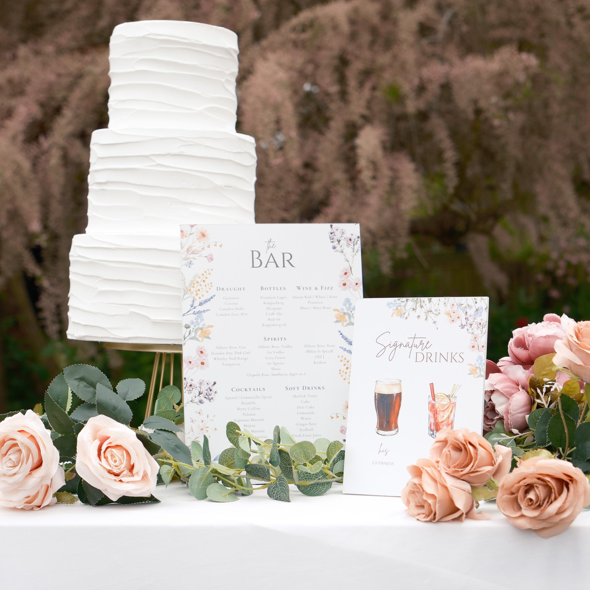 Floral Foamex Wedding Signage Package