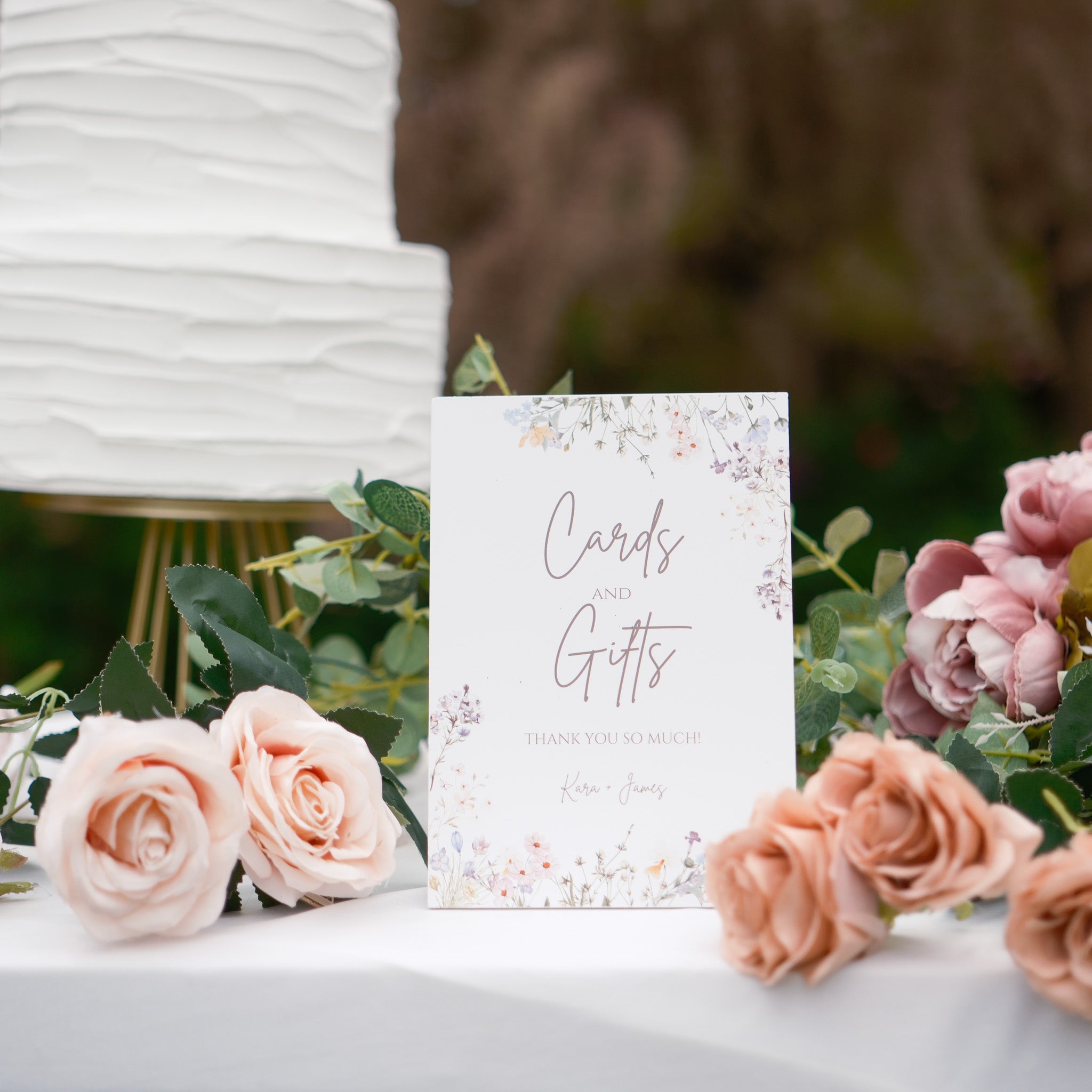 Floral thank you sign