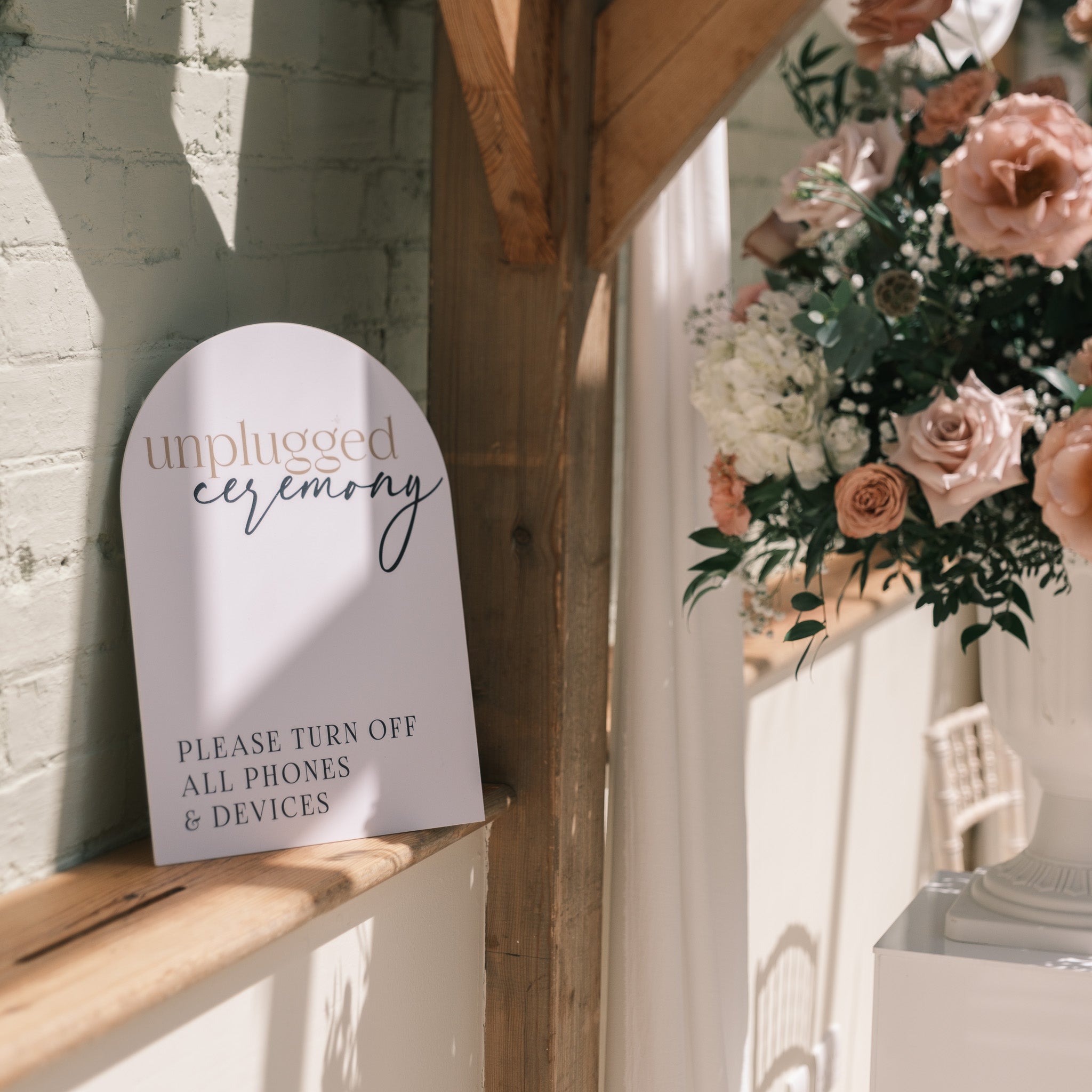 Neutral Unplugged Ceremony sign