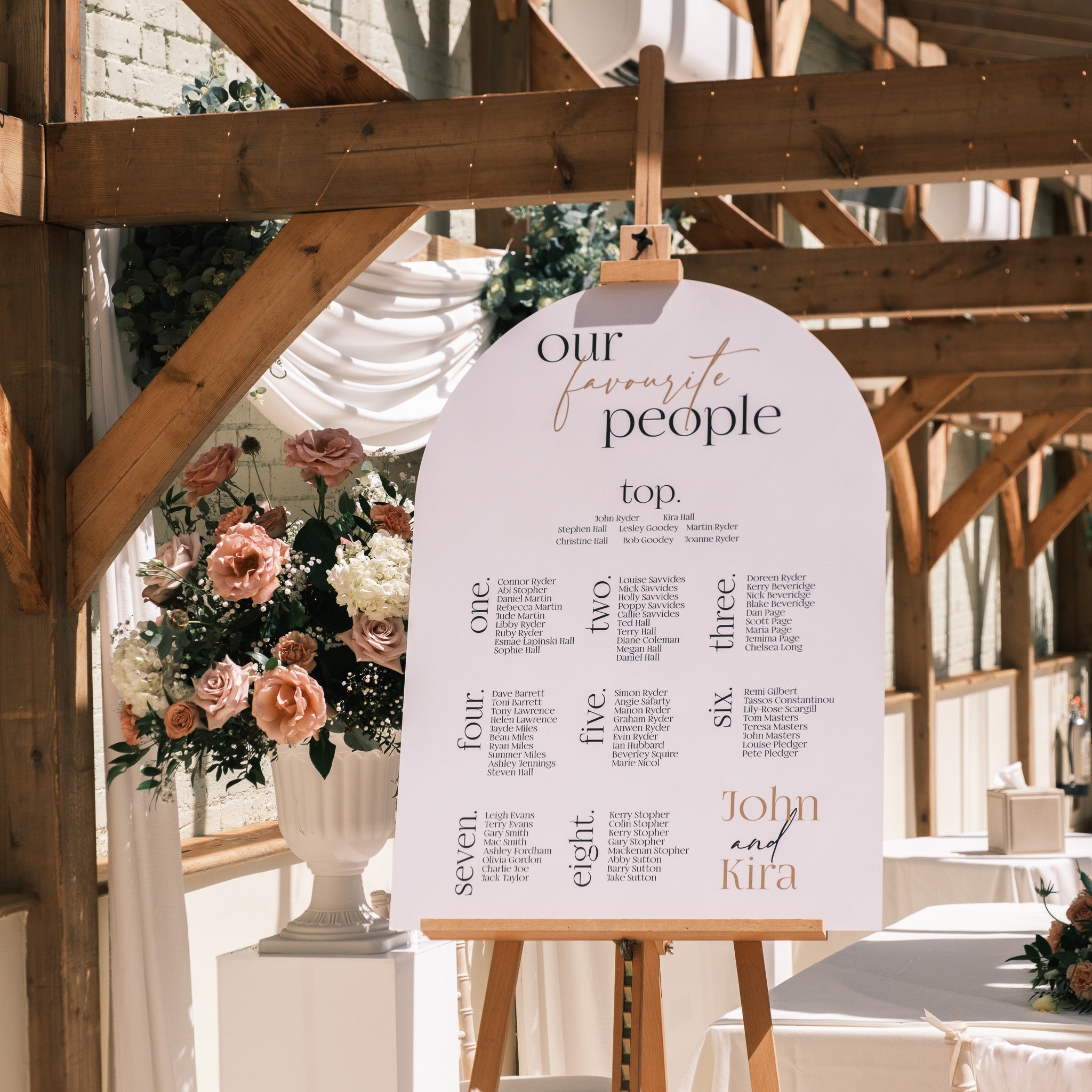 Wedding table seating plan