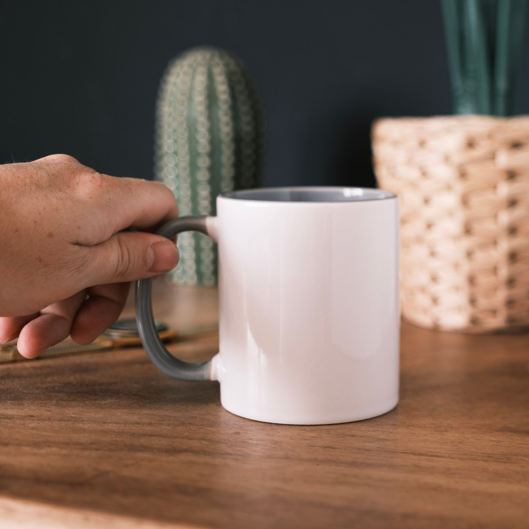 White & grey mug