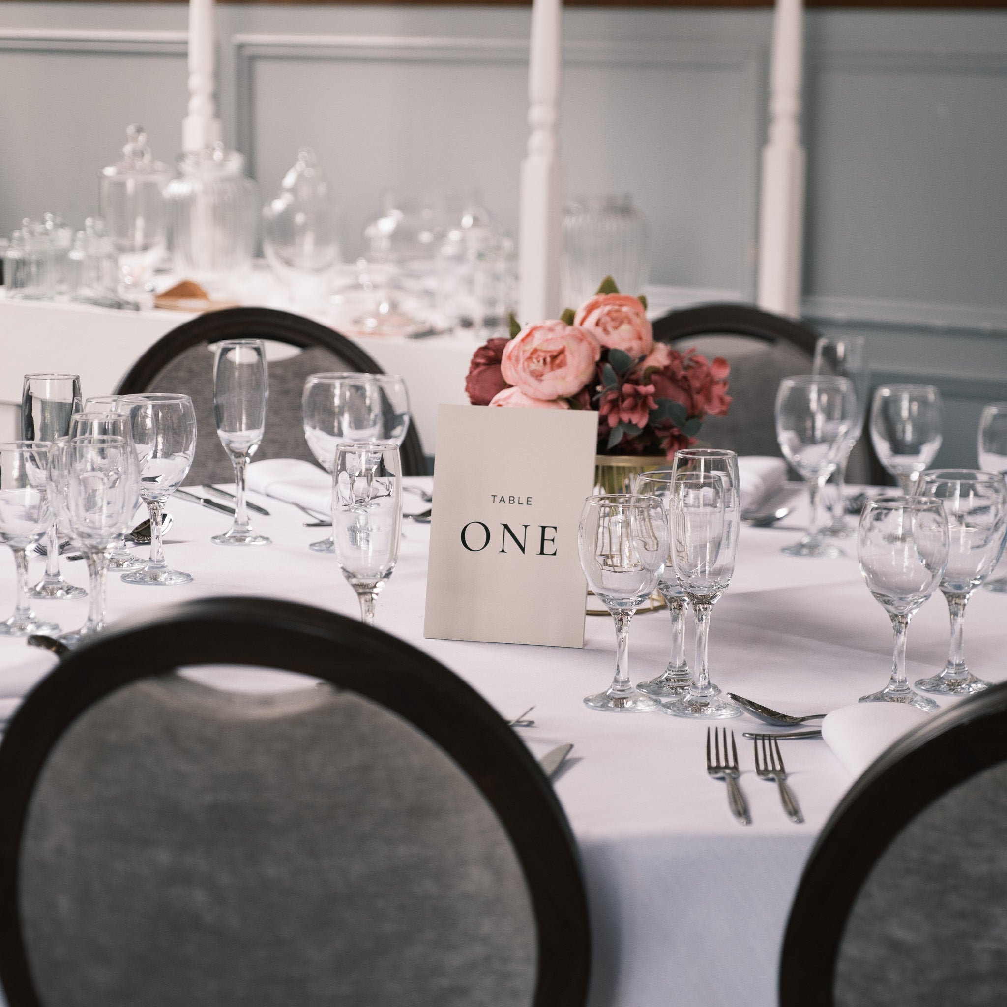 minimalist table number sign