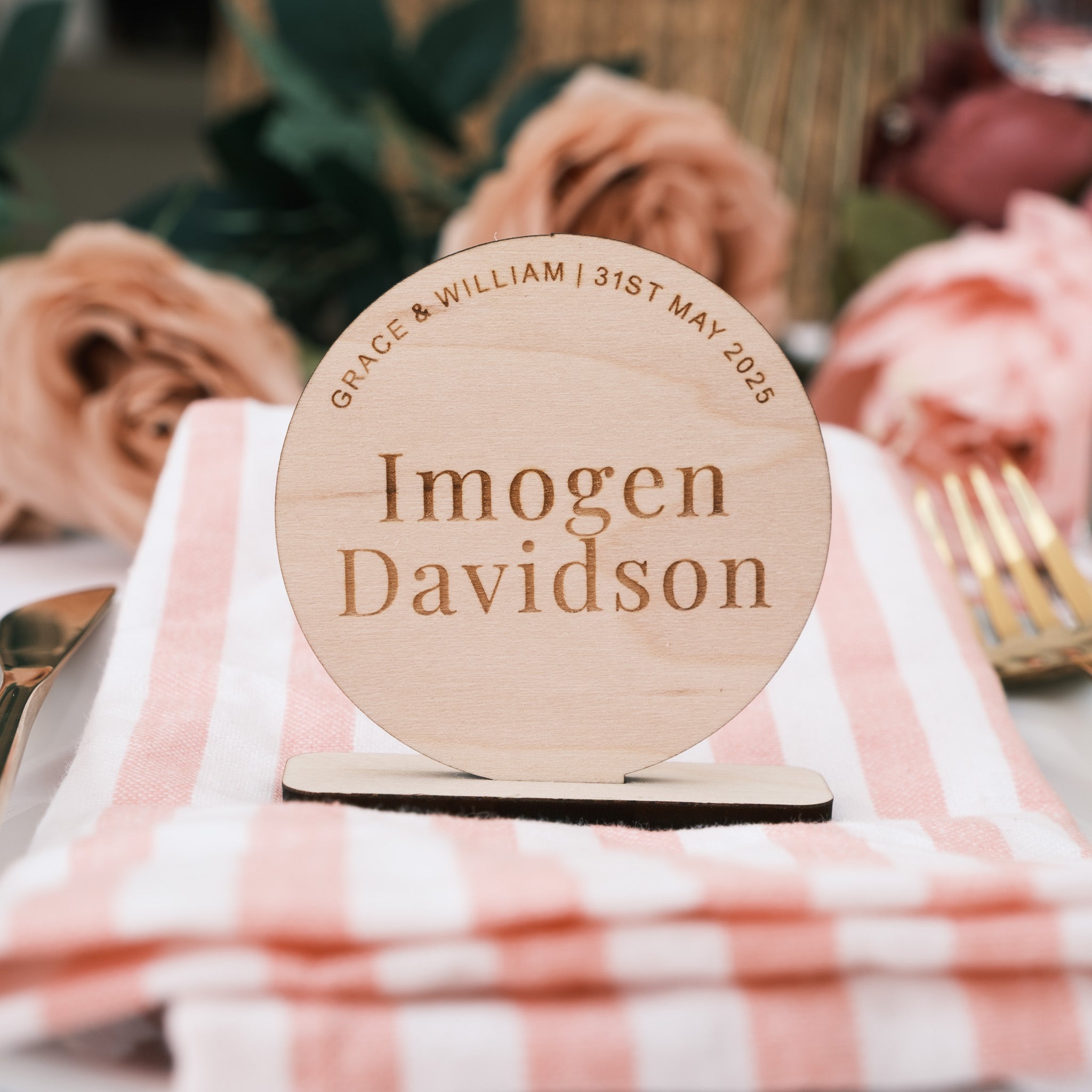 wooden place name