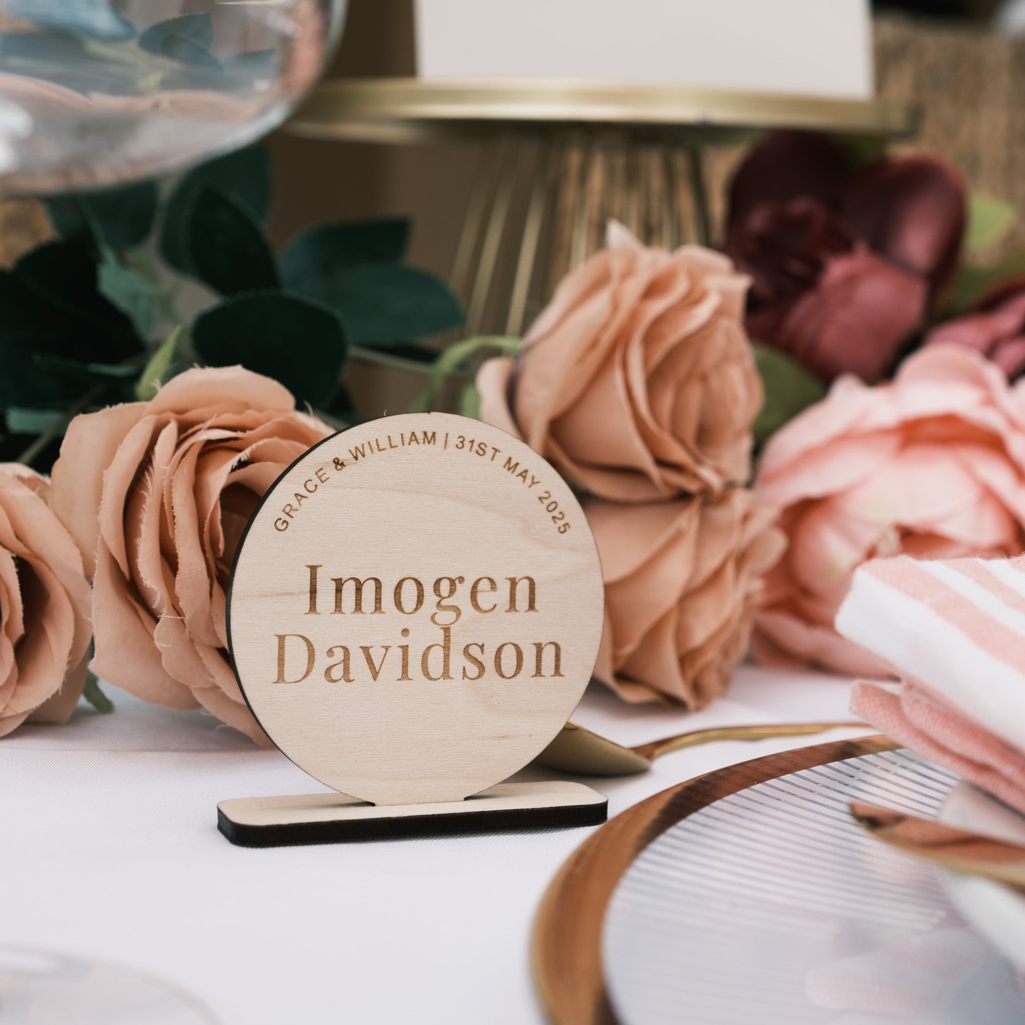 name tag with stand
