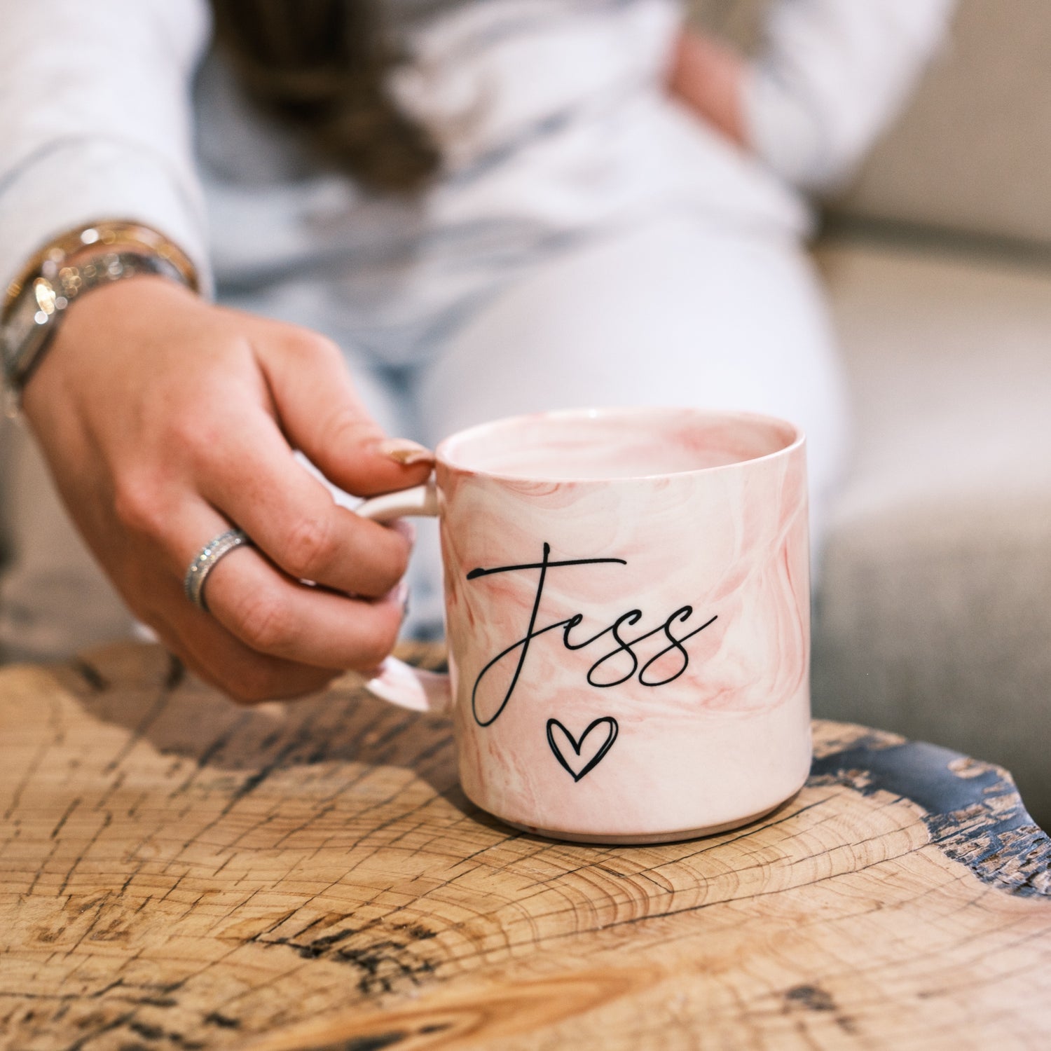 Personalised heart name mug