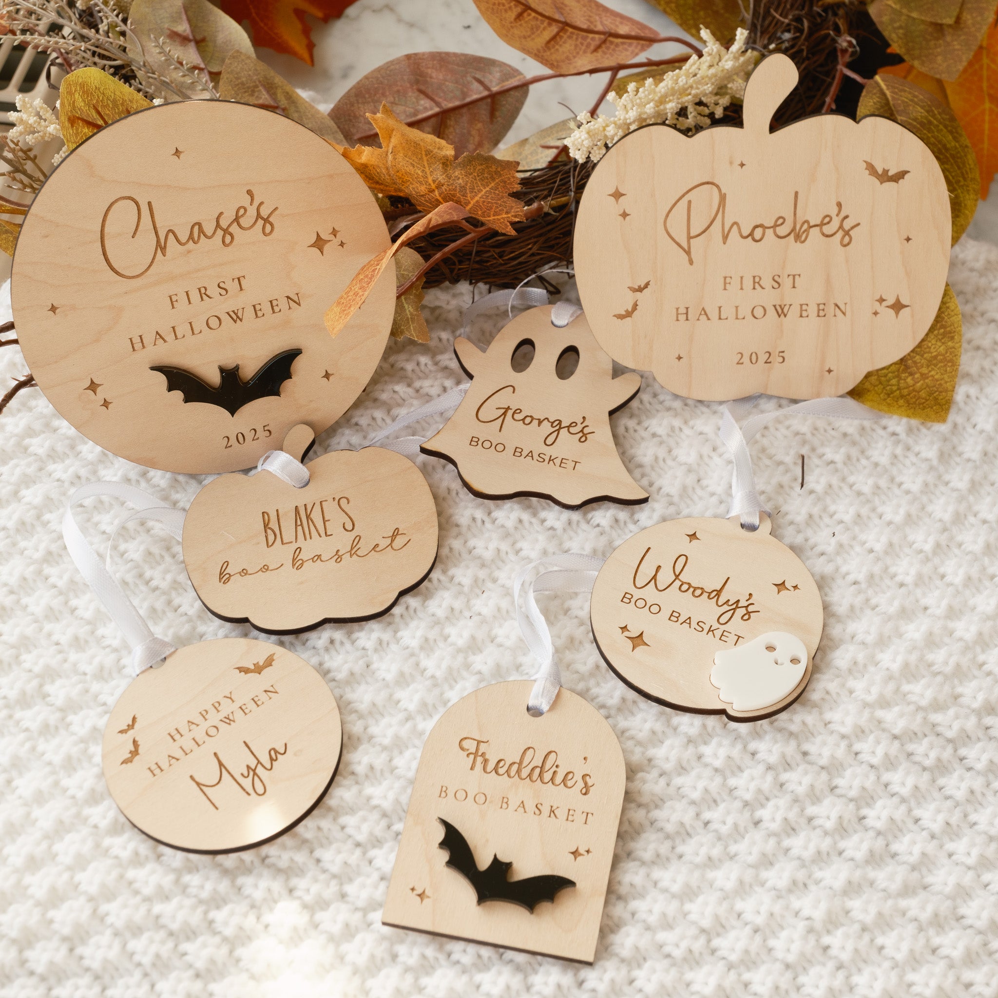 Baby’s First Halloween Pumpkin Plaque | My First Halloween Wooden Pumpkin Disc | Newborn Halloween Social Media Photo Prop Keepsake