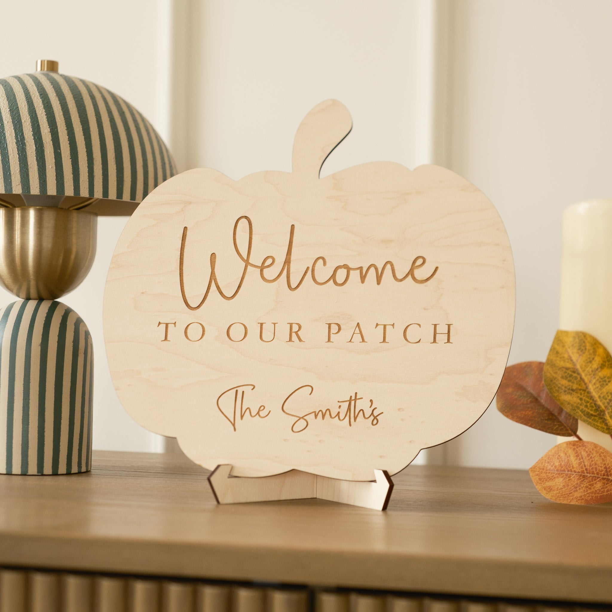 Personalised Wooden Pumpkin Sign