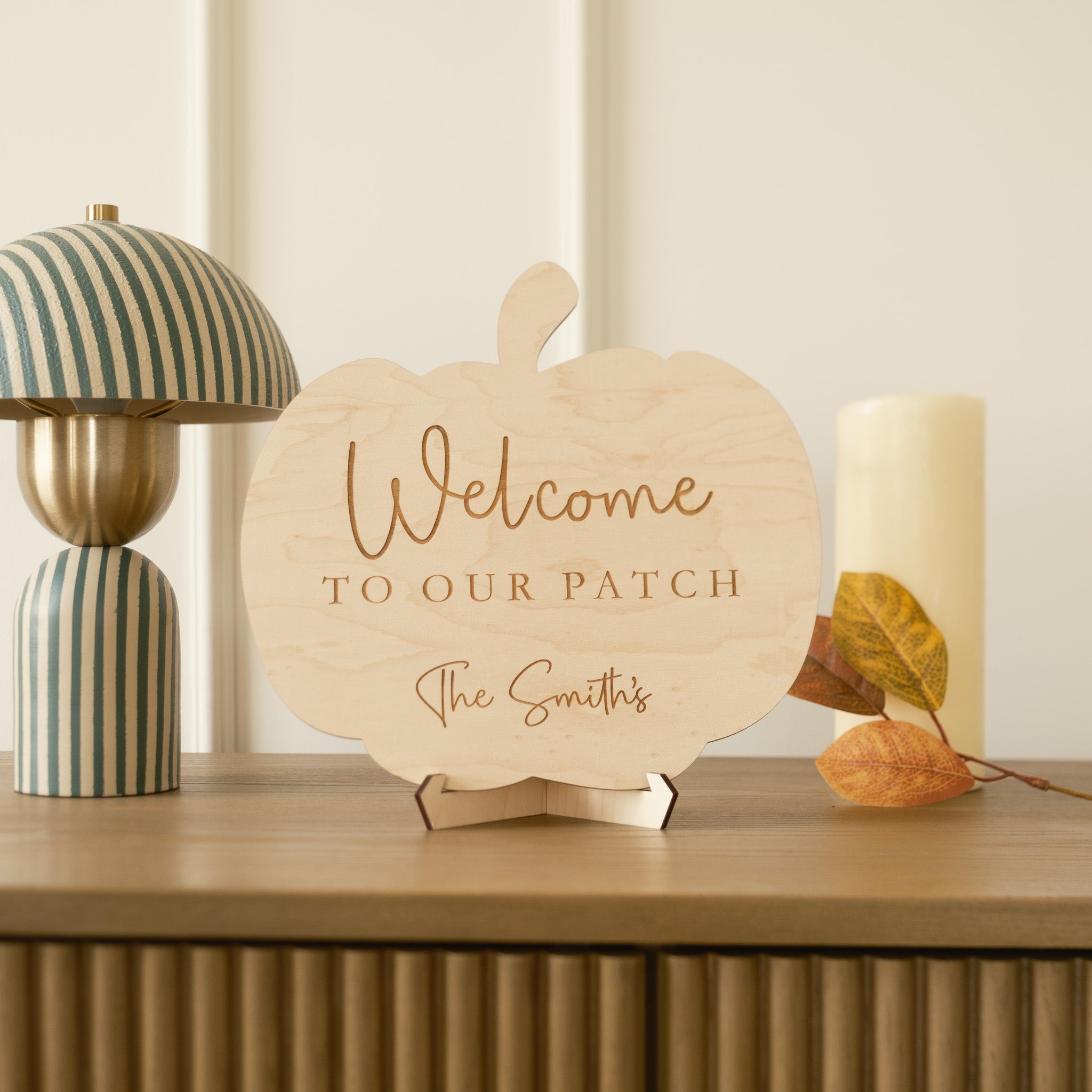 Personalised Wooden Pumpkin Sign