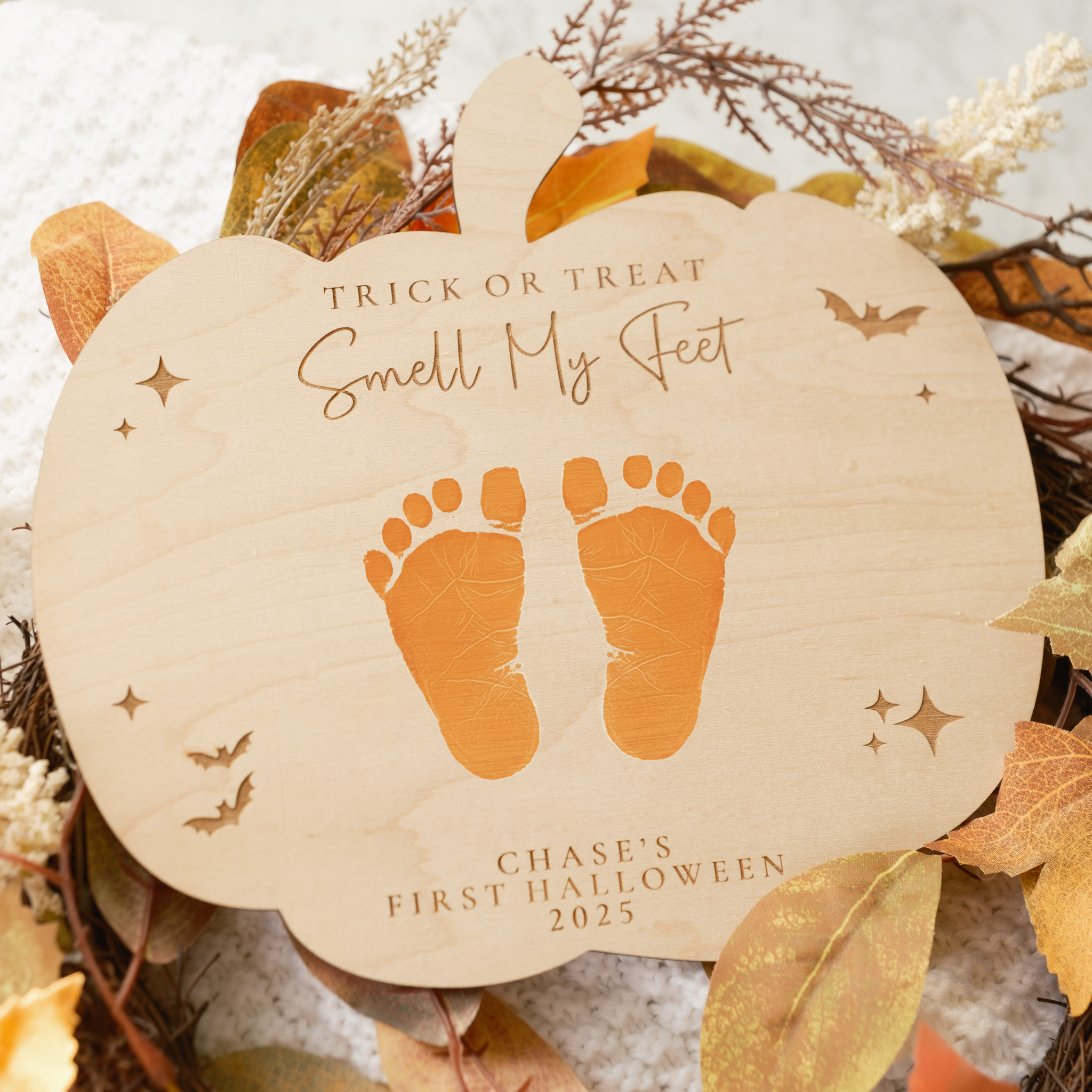 wooden first halloween keepsake