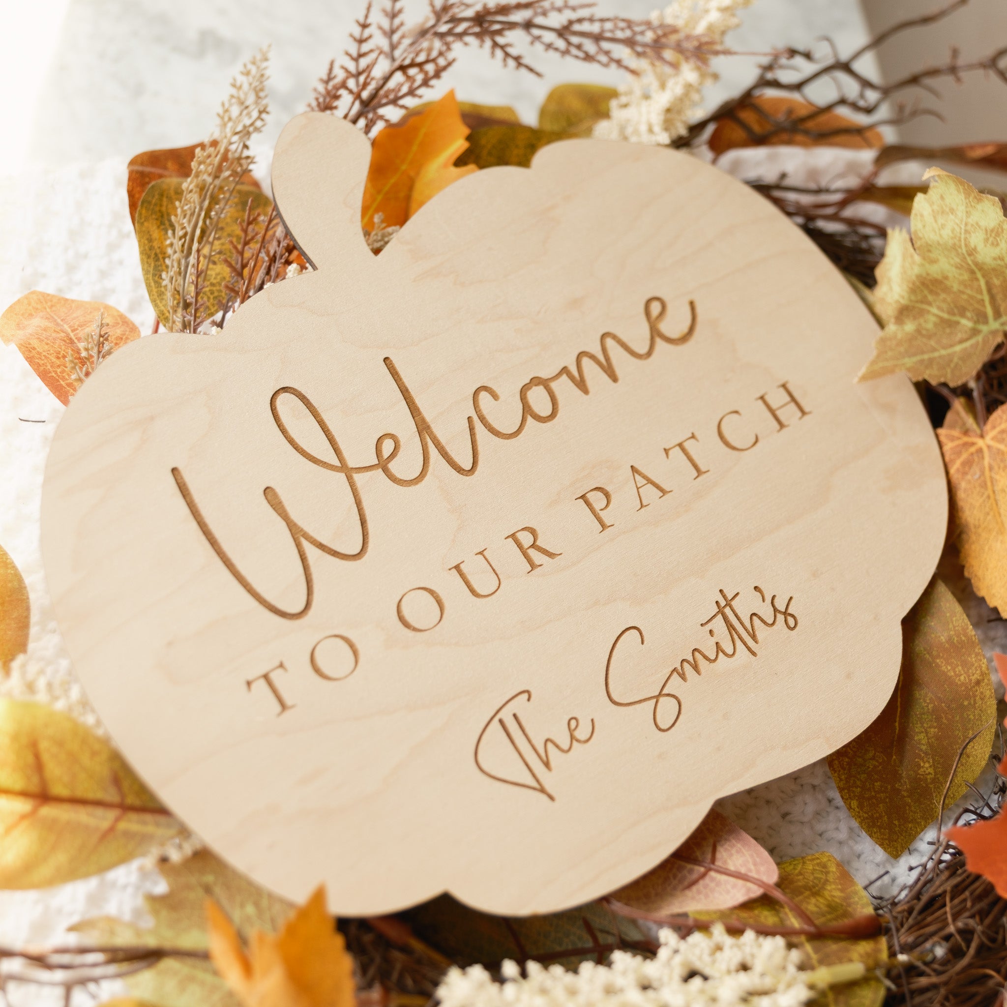 Personalised Wooden Pumpkin Sign