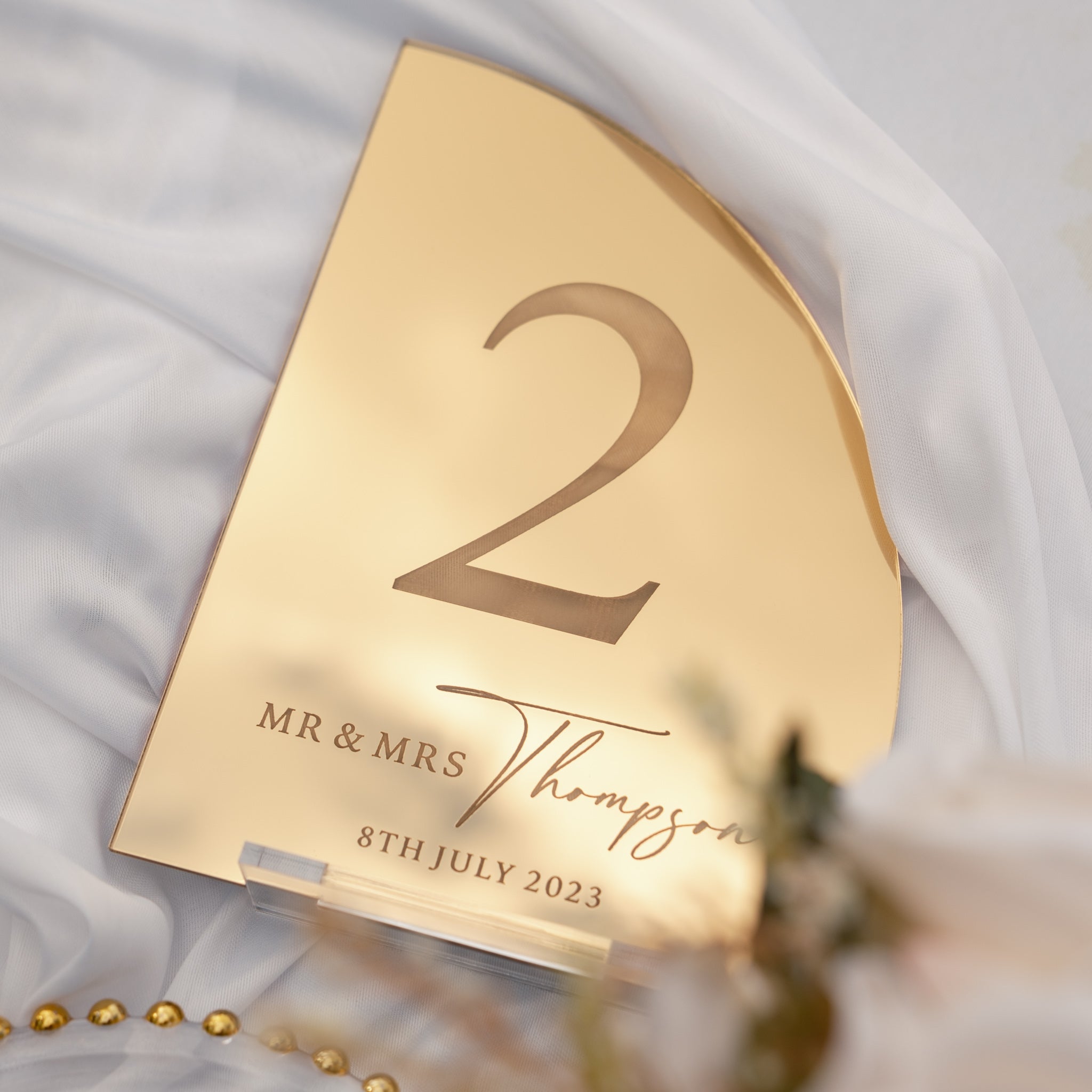 Personalised Table Numbers with stands
