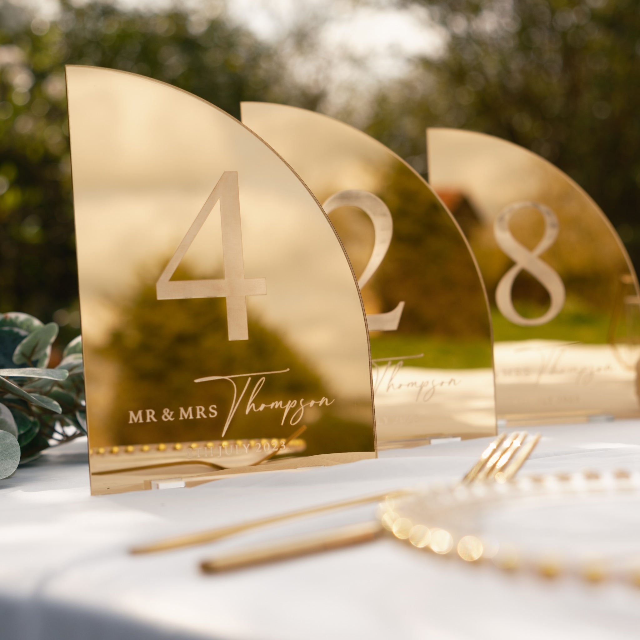 Personalised Wedding Table Signs