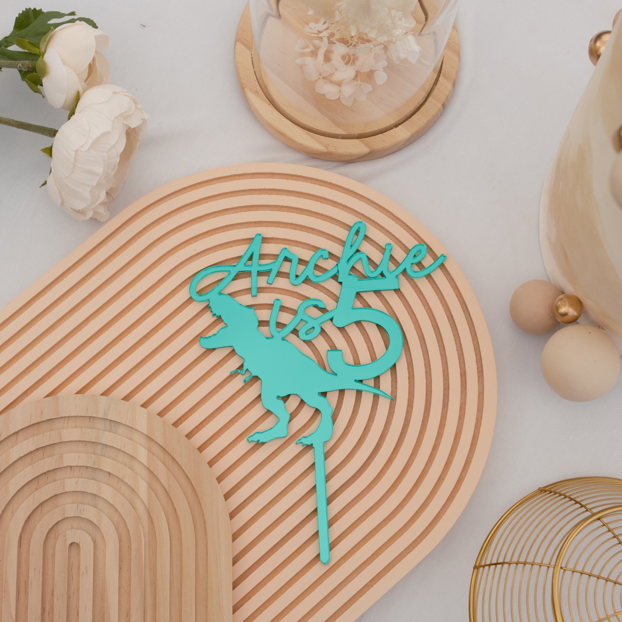 Personalised Dinosaur birthday cake topper