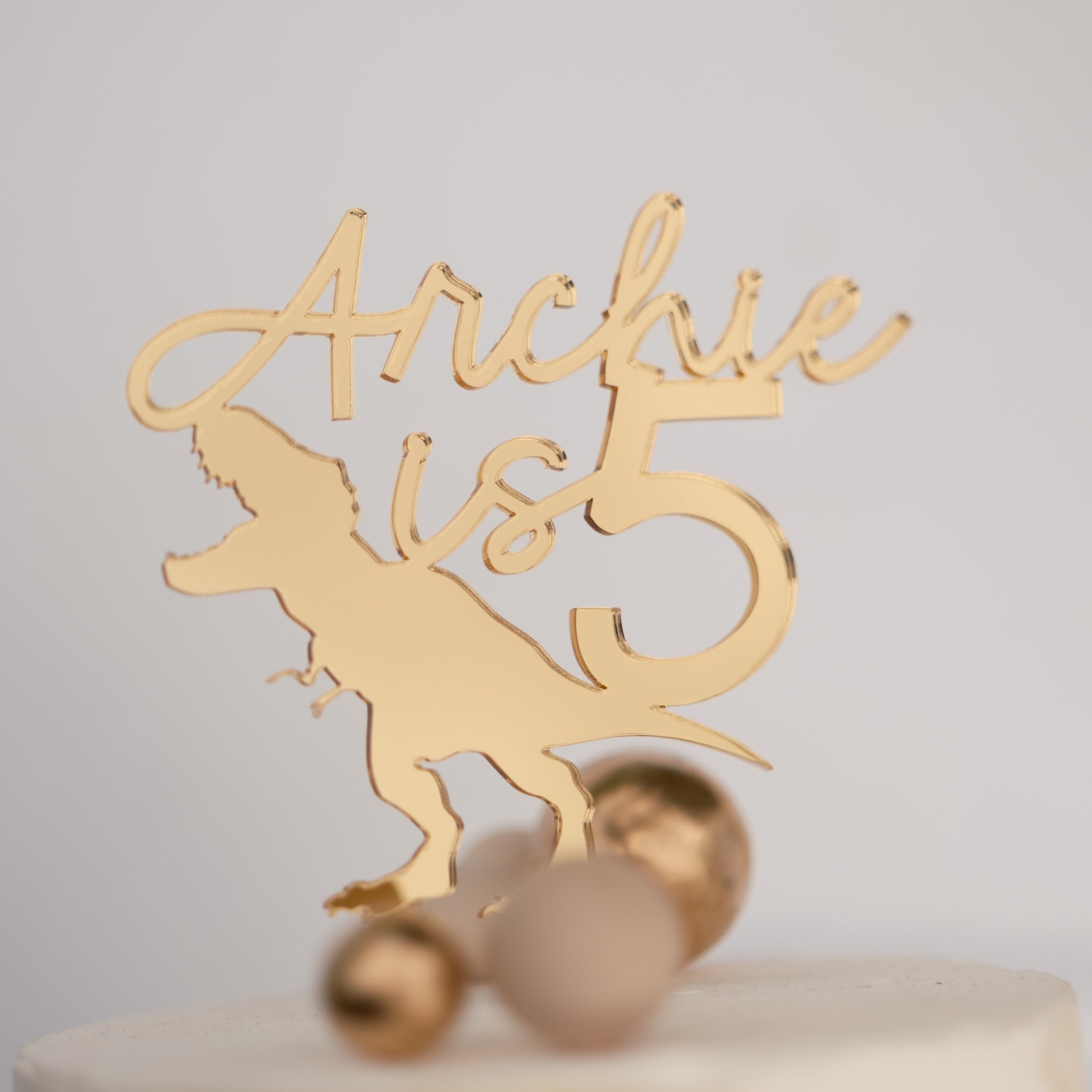 Personalised Dinosaur birthday topper