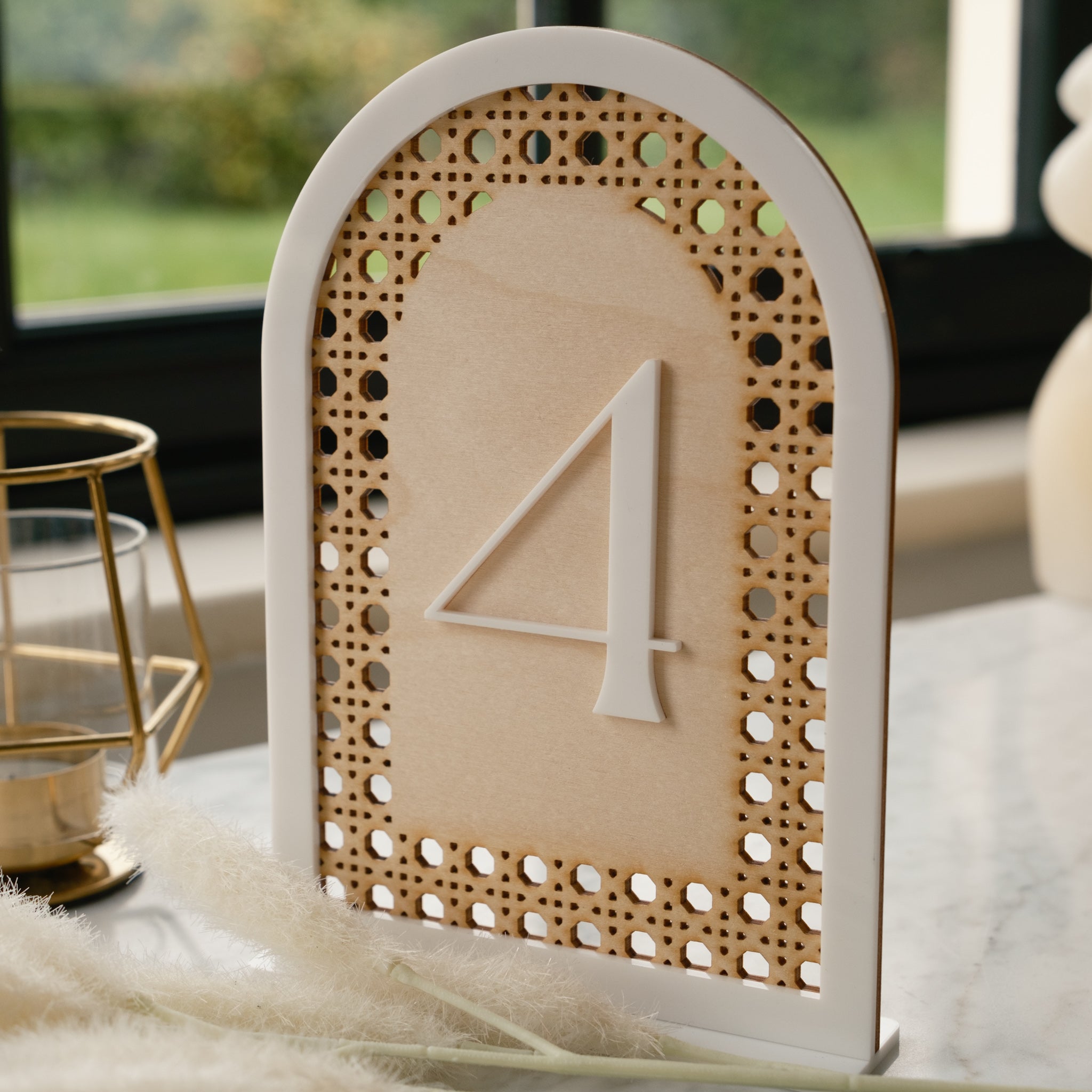 rattan wedding table numbers