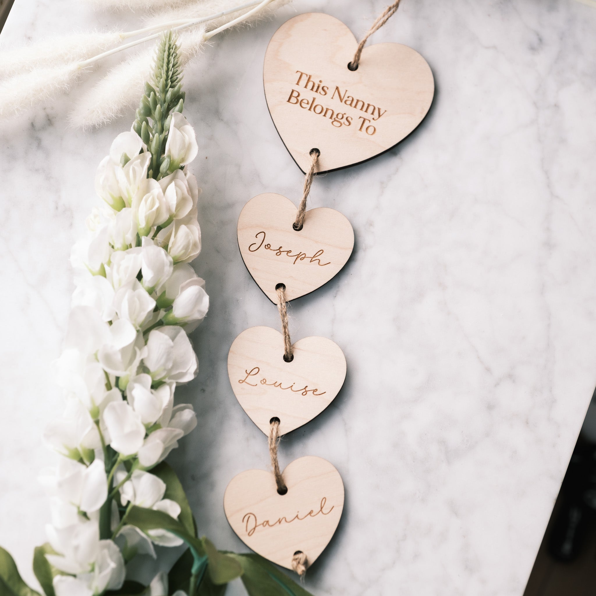 Personalised Nanny Belongs To Sign | Nanny & Grandma Heart Wall Hanging Gift