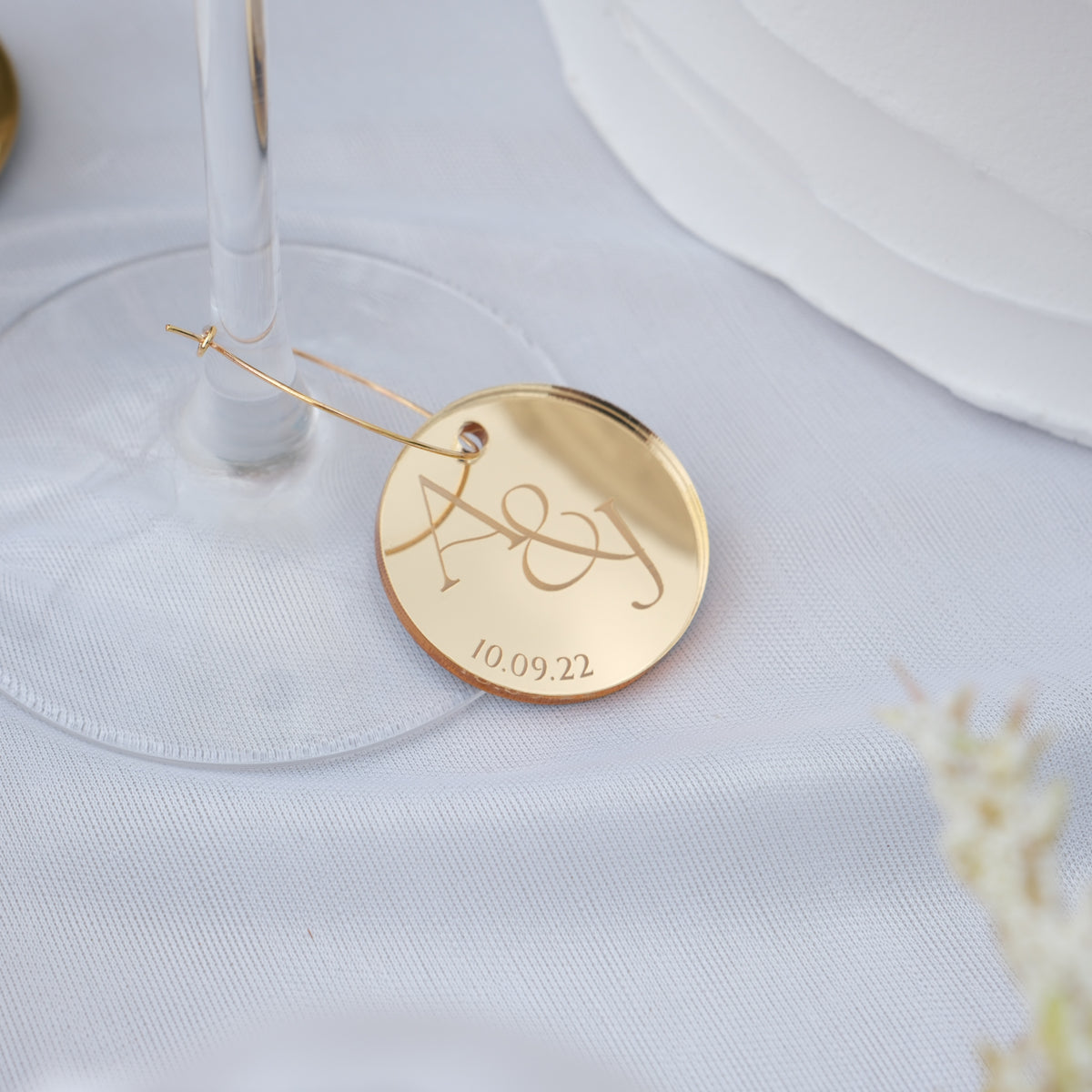 Wedding wine glass charm