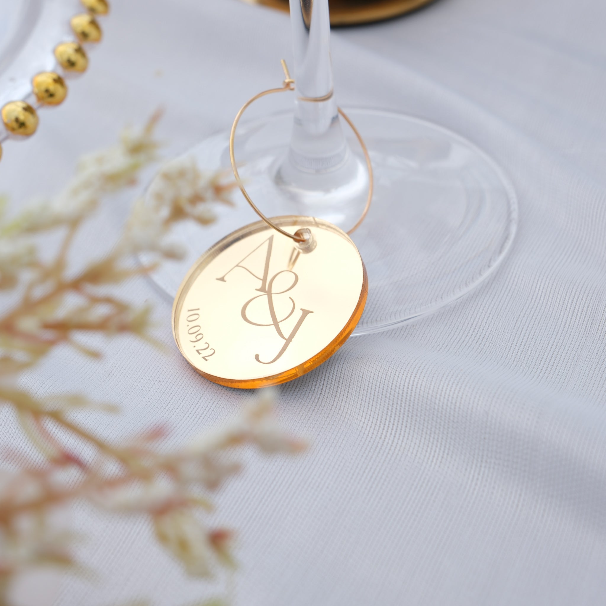 Initial Drink Tag Topper Wine Glass Charm