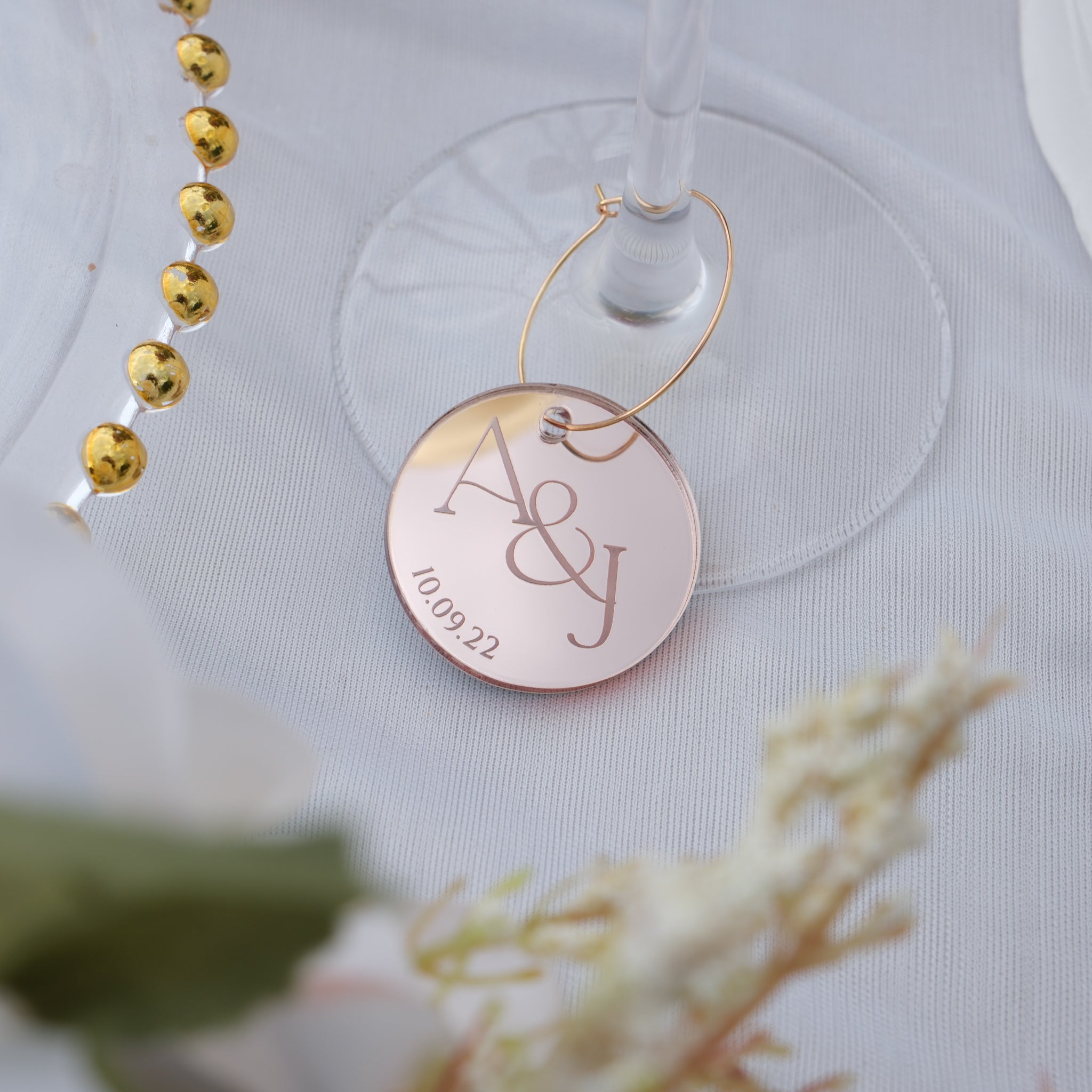 Wedding glass charm