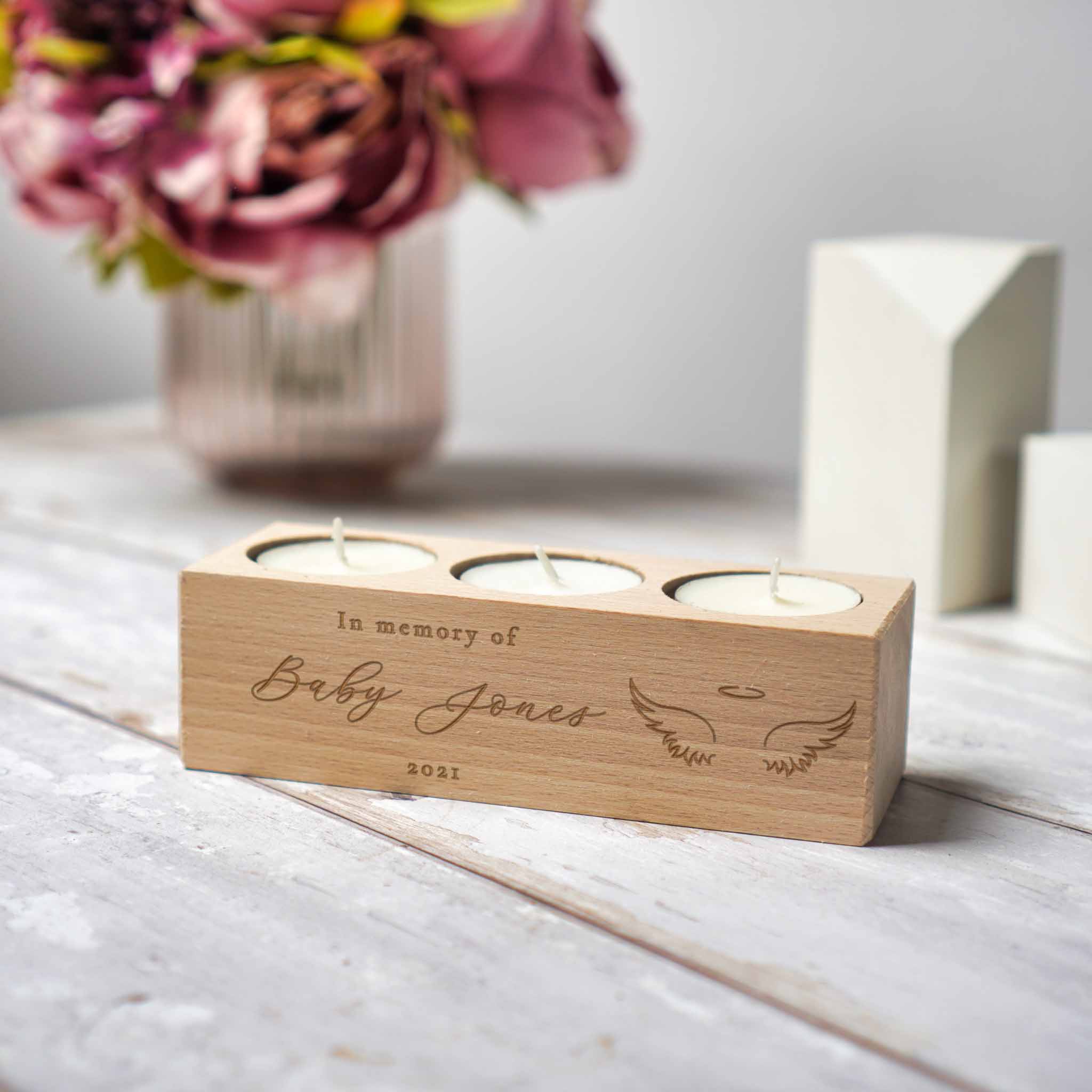 Personalised baby loss candle