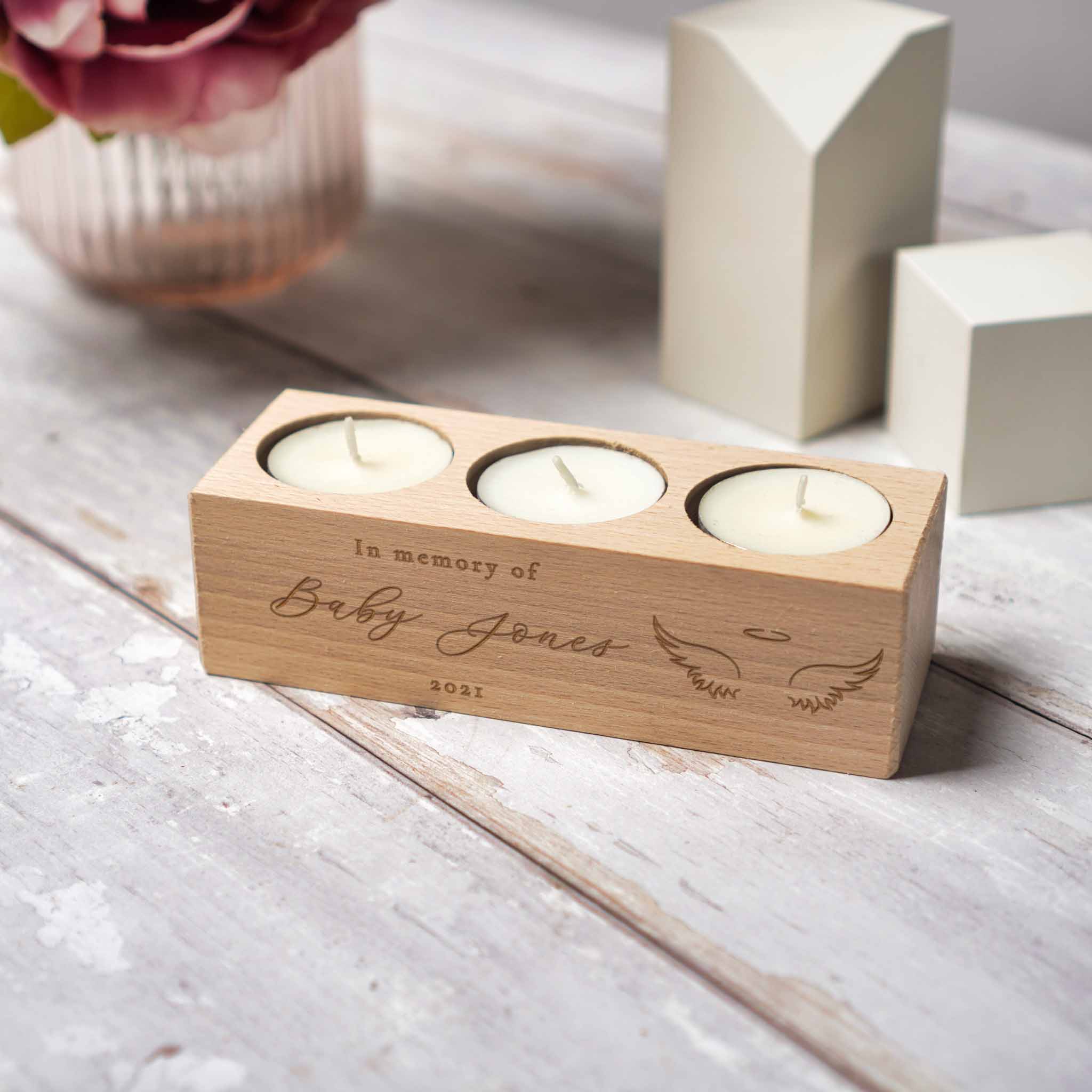 Customised memorial candle