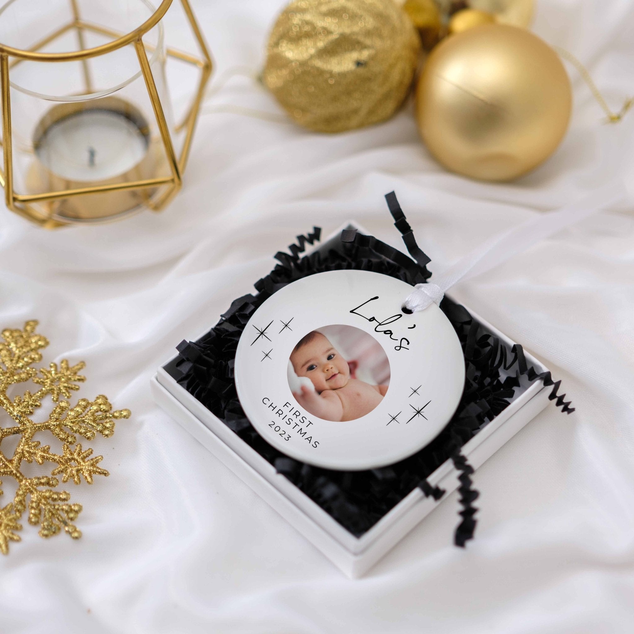 Personalised first christmas ornament