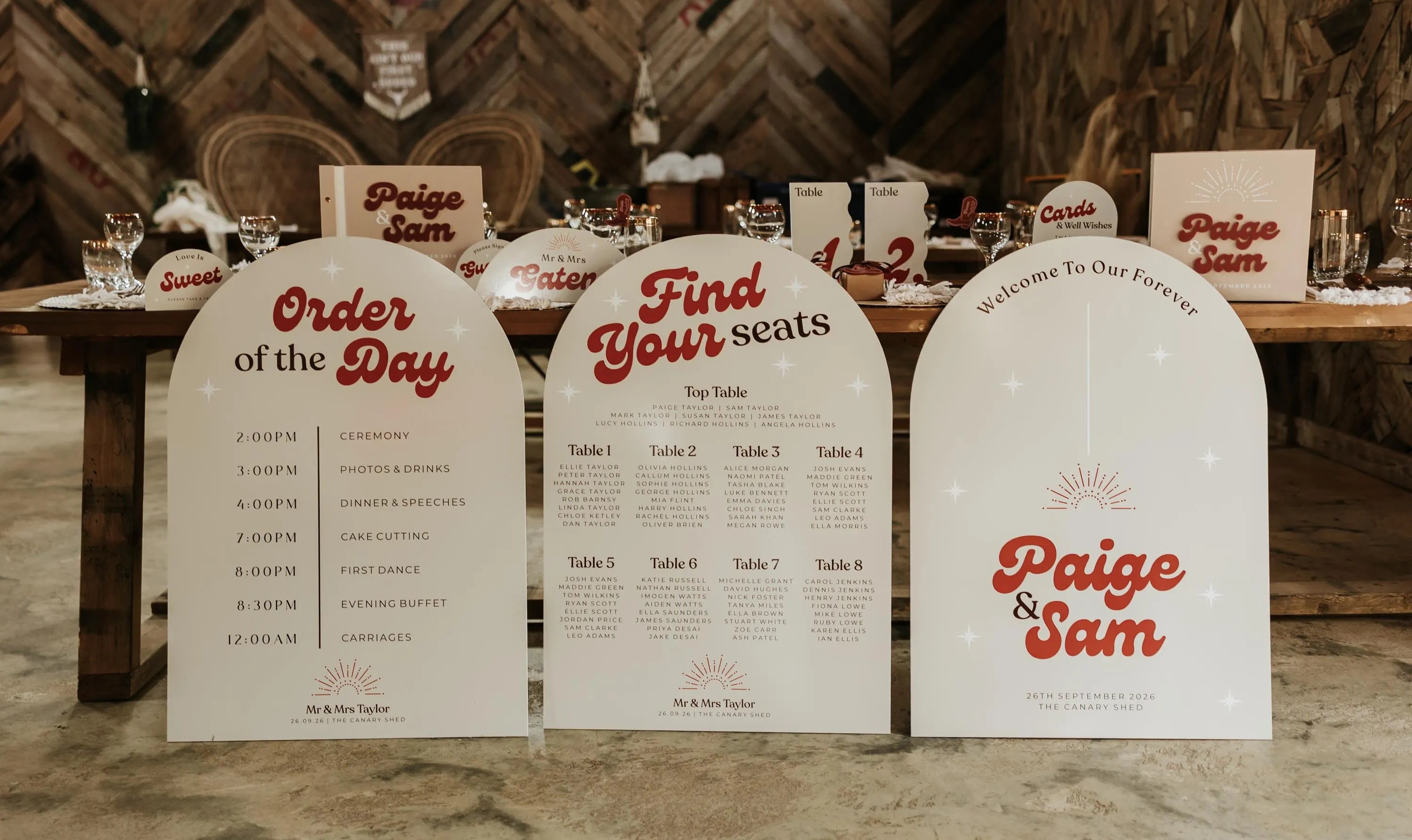 Western style wedding signage