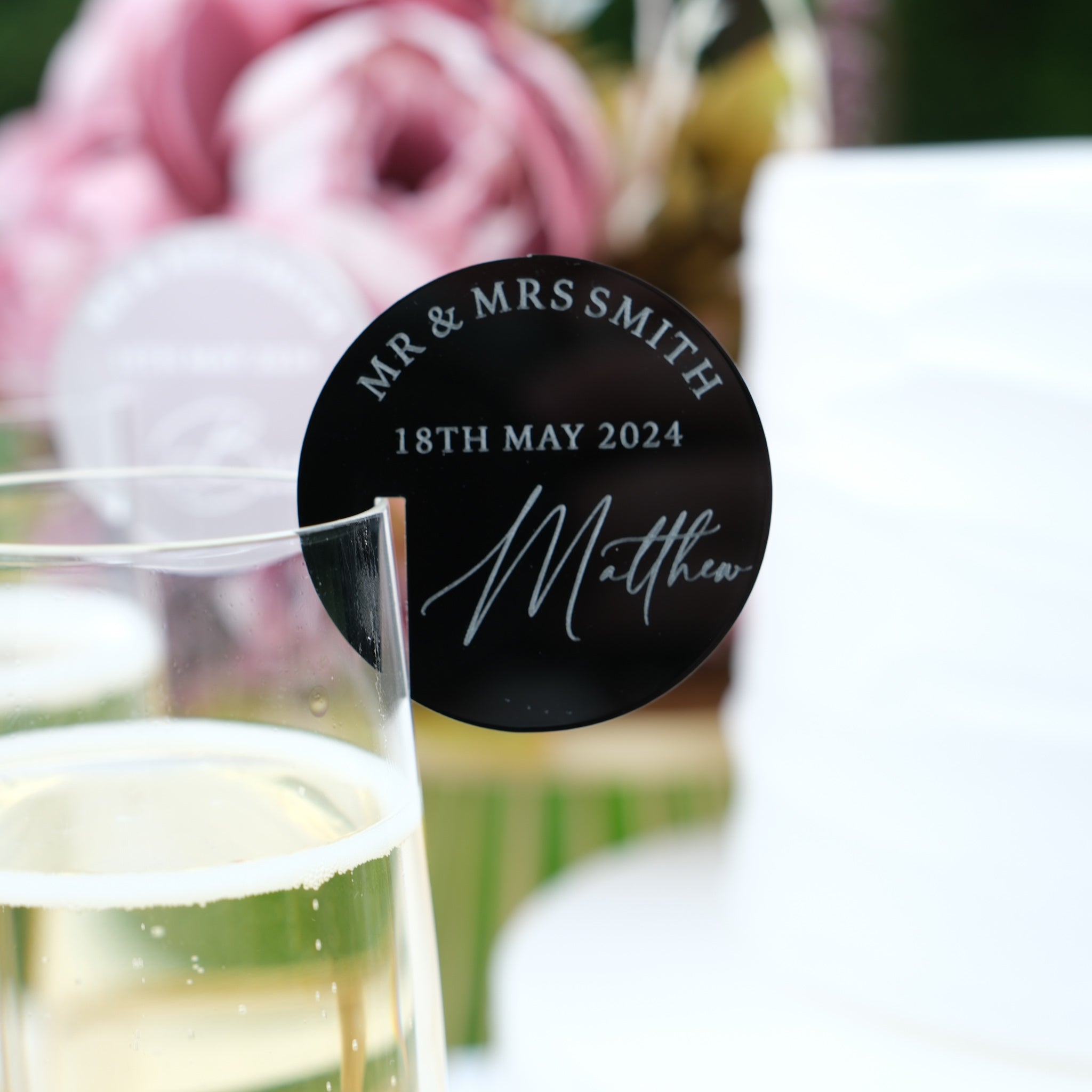 acrylic wedding glass charm