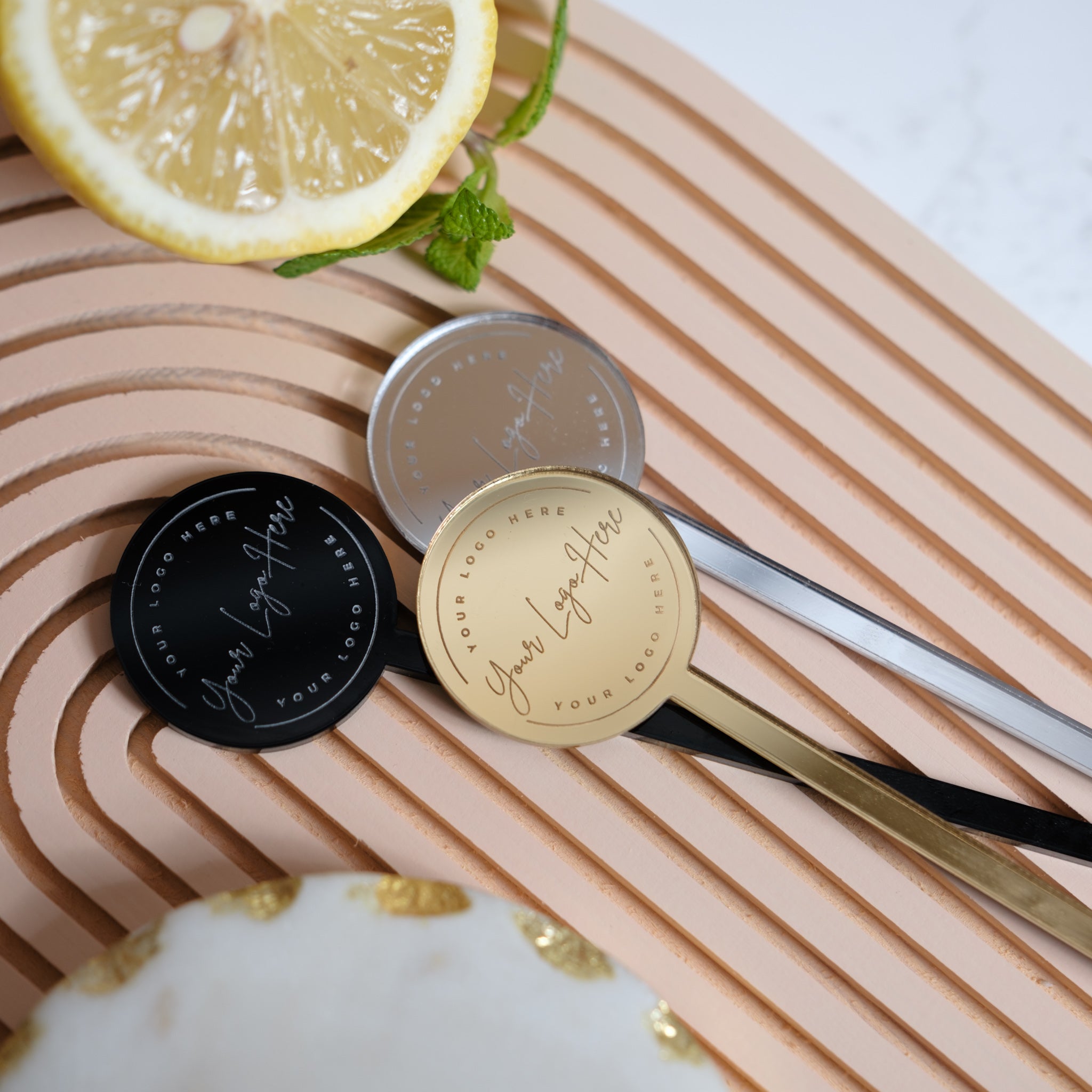 Branded cocktail stirrer