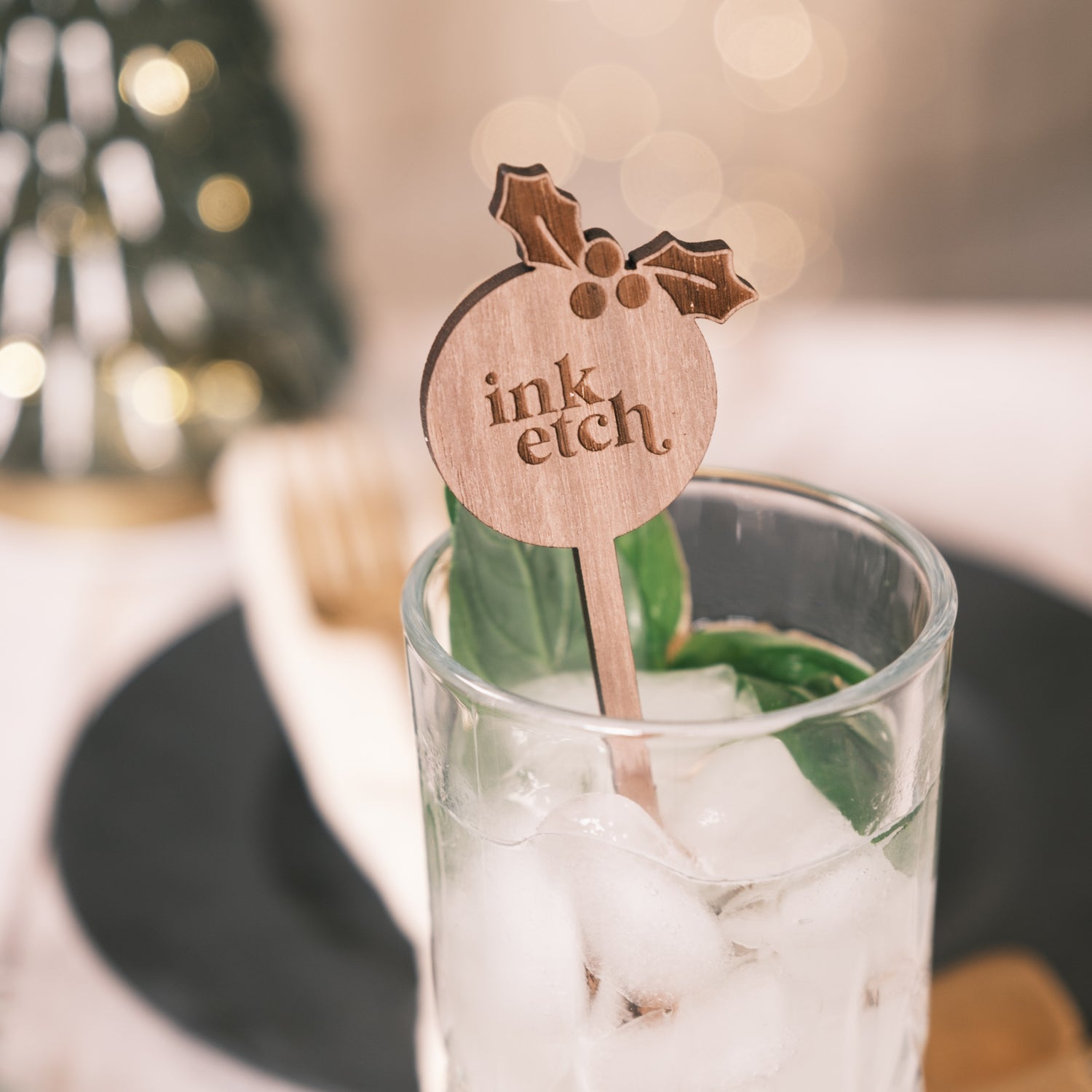 branded corporate event decor drink stirrers
