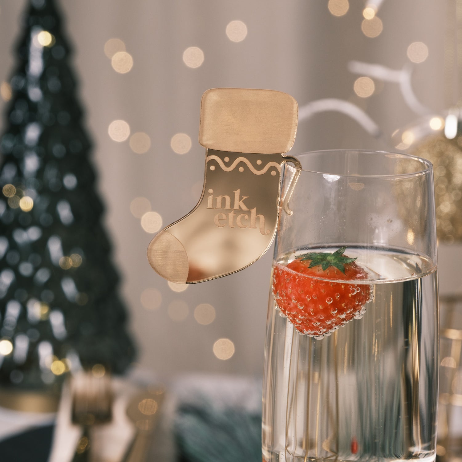 champagne wine glass charms