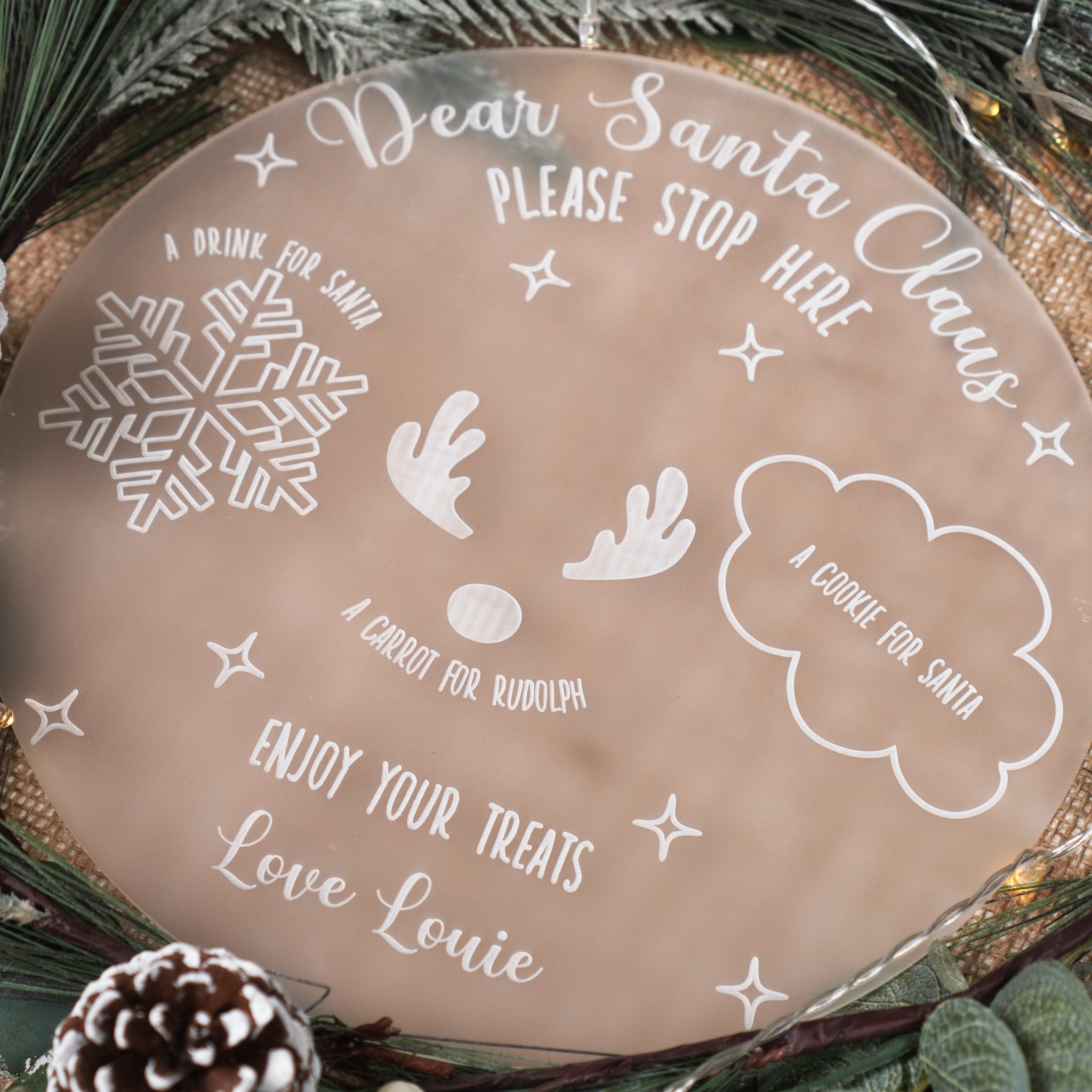 Personalised christmas eve plate