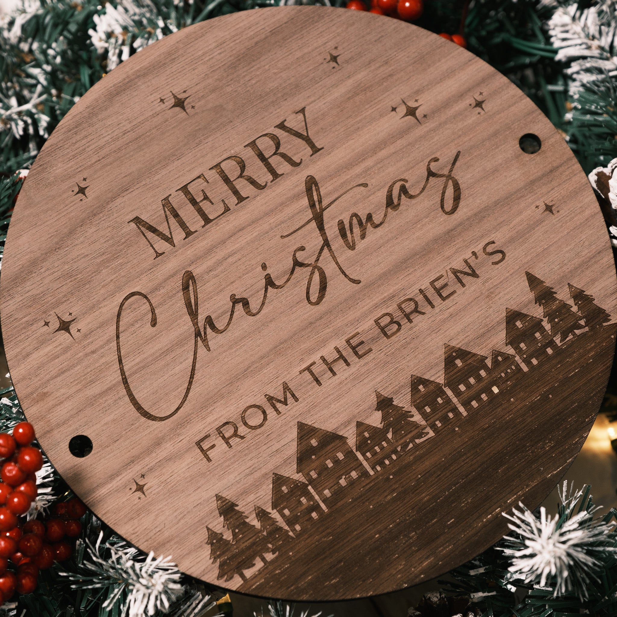 christmas garland custom family name sign