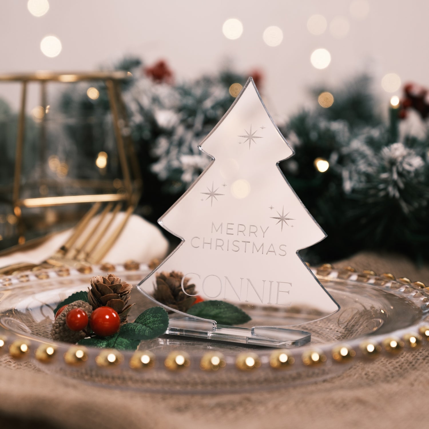 christmas tree decoration dinner table decor