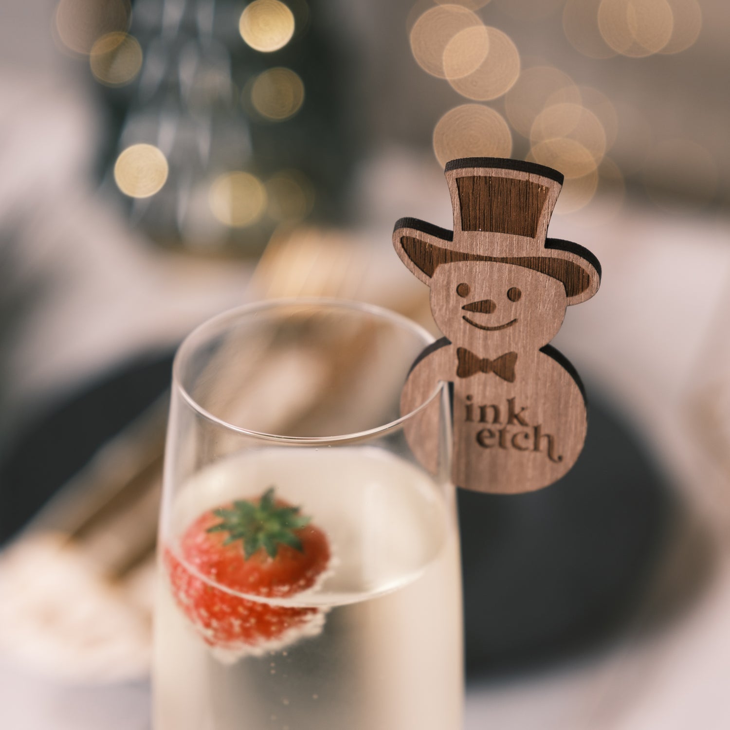 christmas snowman drink toppers