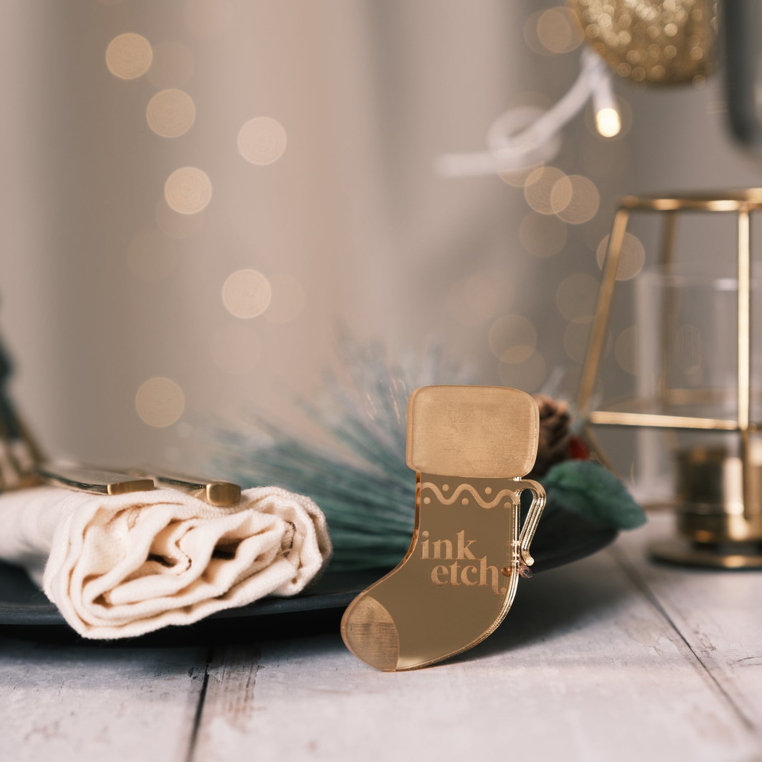 christmas stocking wine glass charms