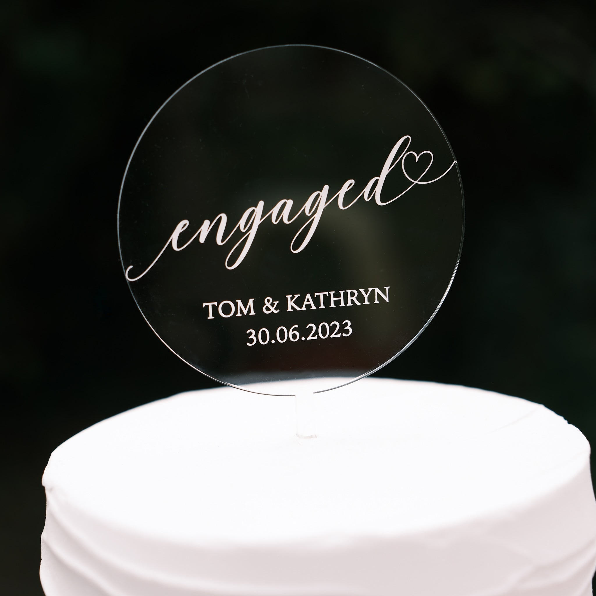 Engaged cake topper