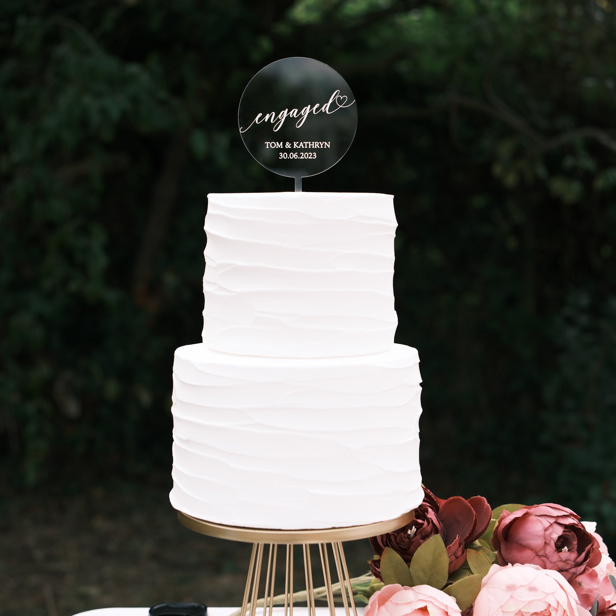 engagement cake topper