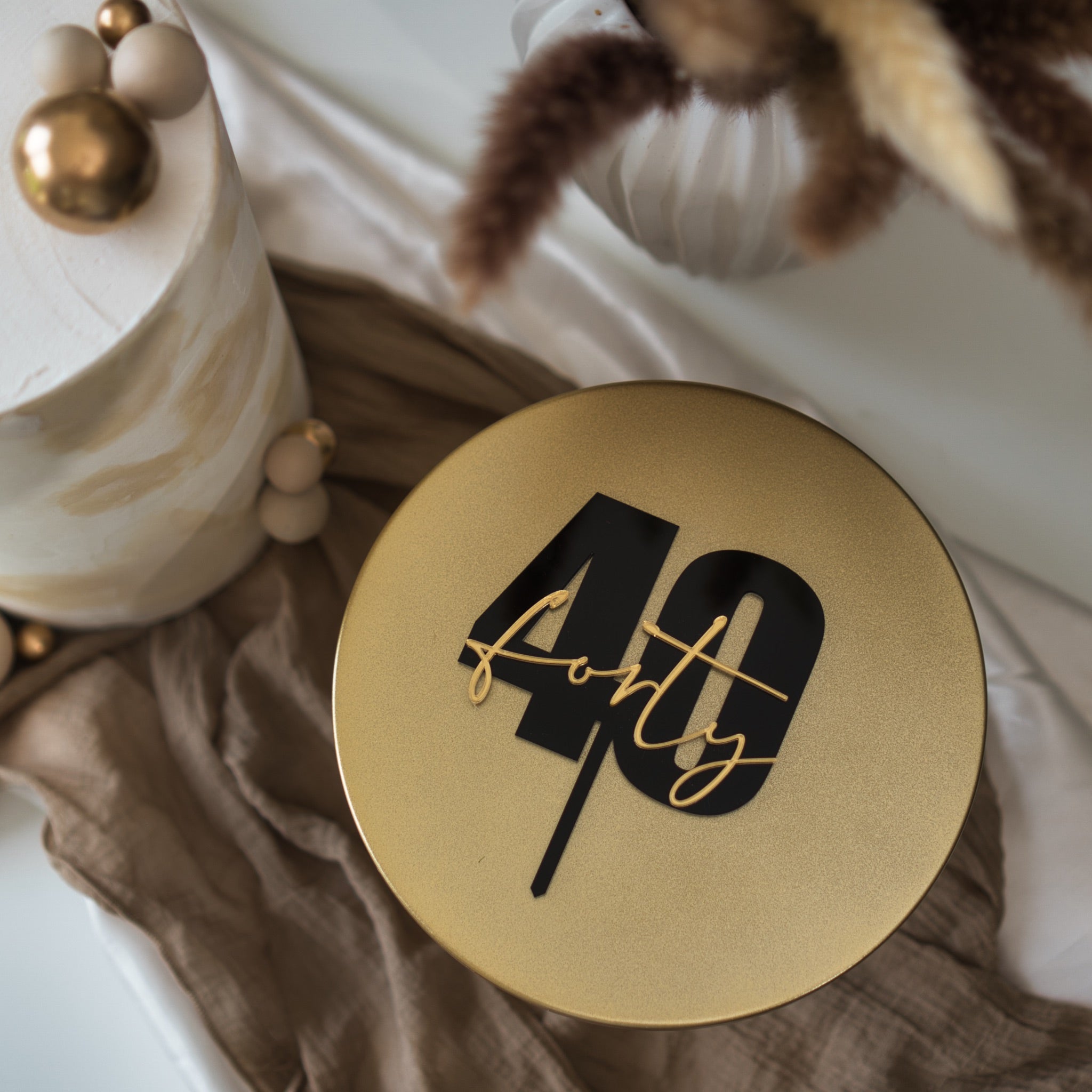 Forty cake topper