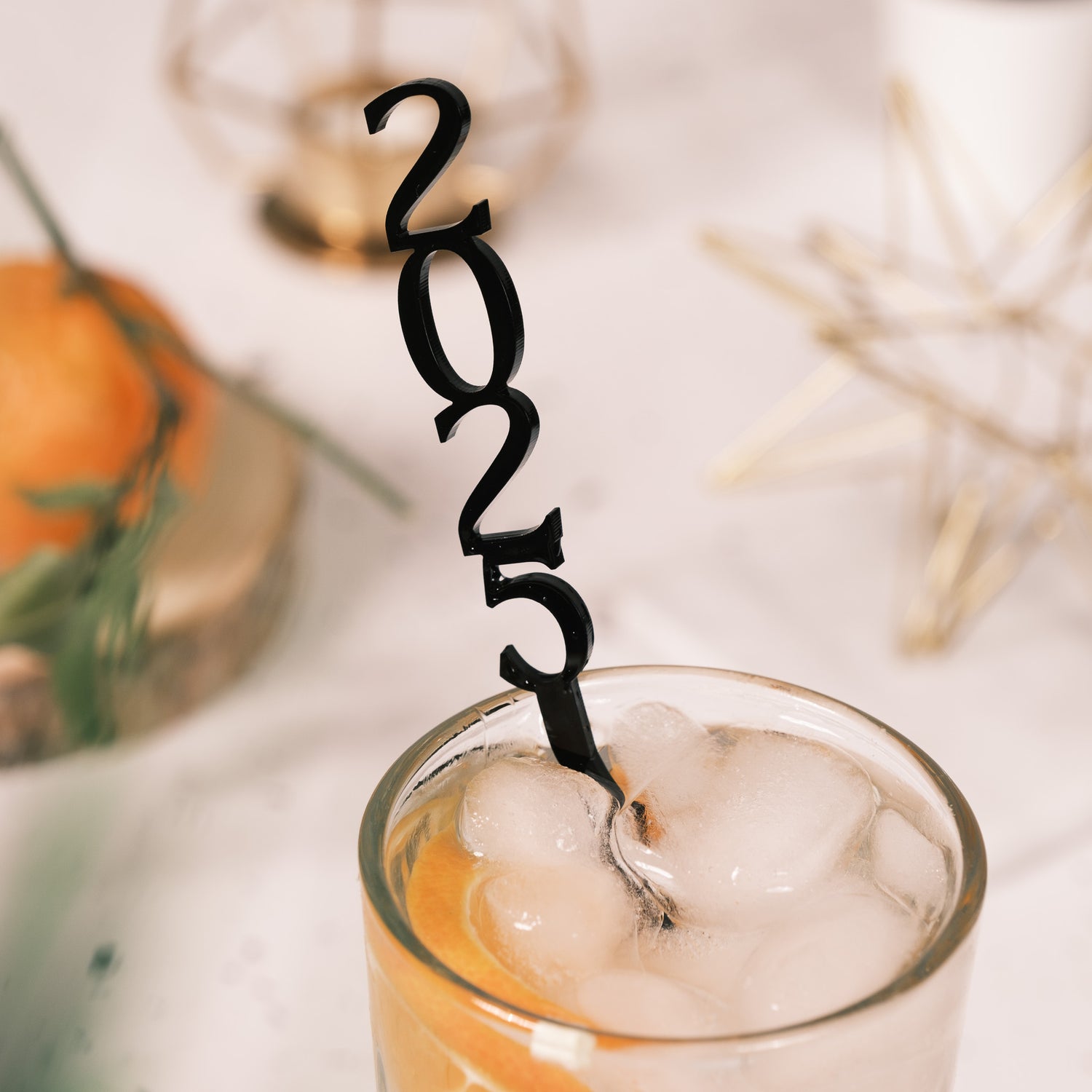 Happy new year drink stirrer