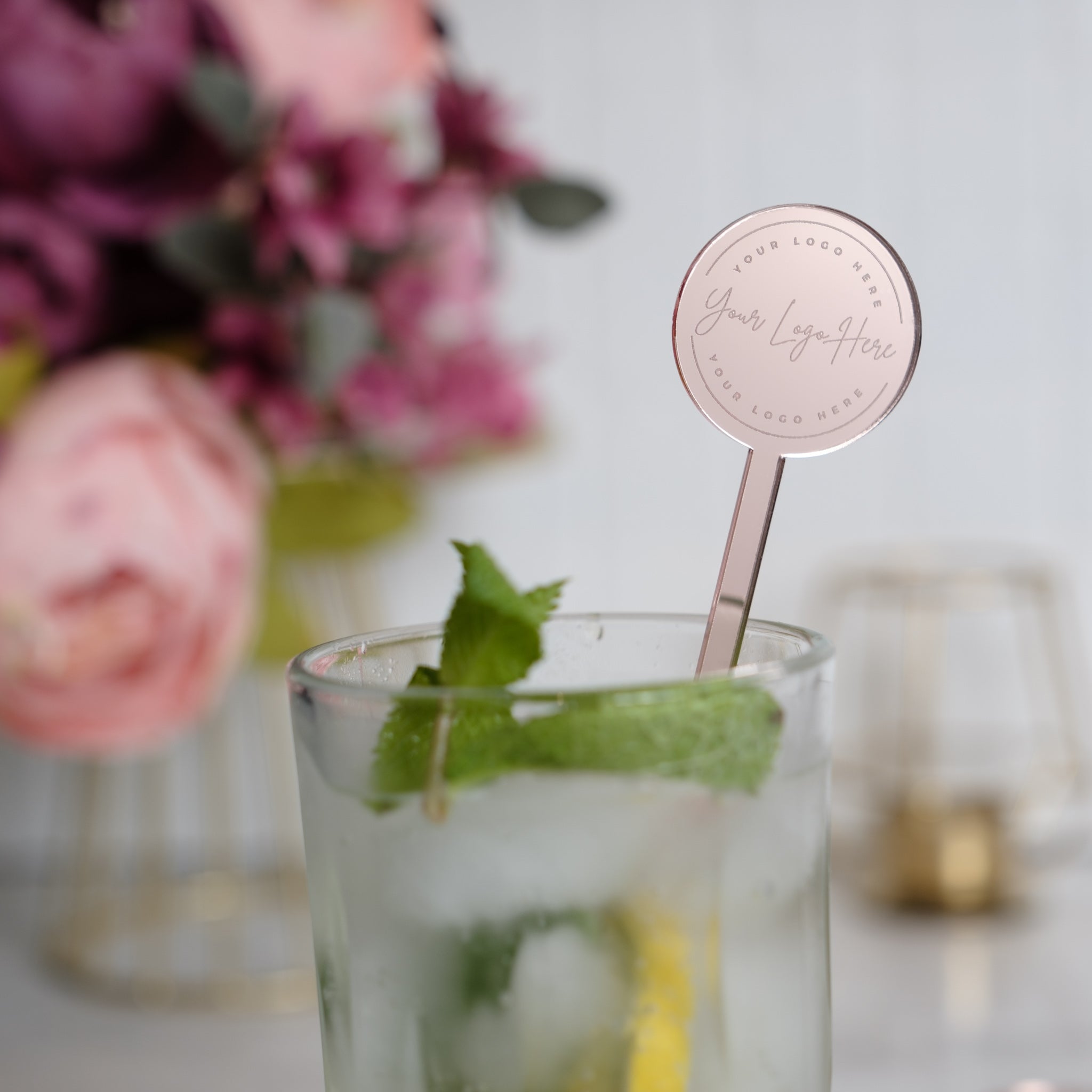 Stirrers with company logo