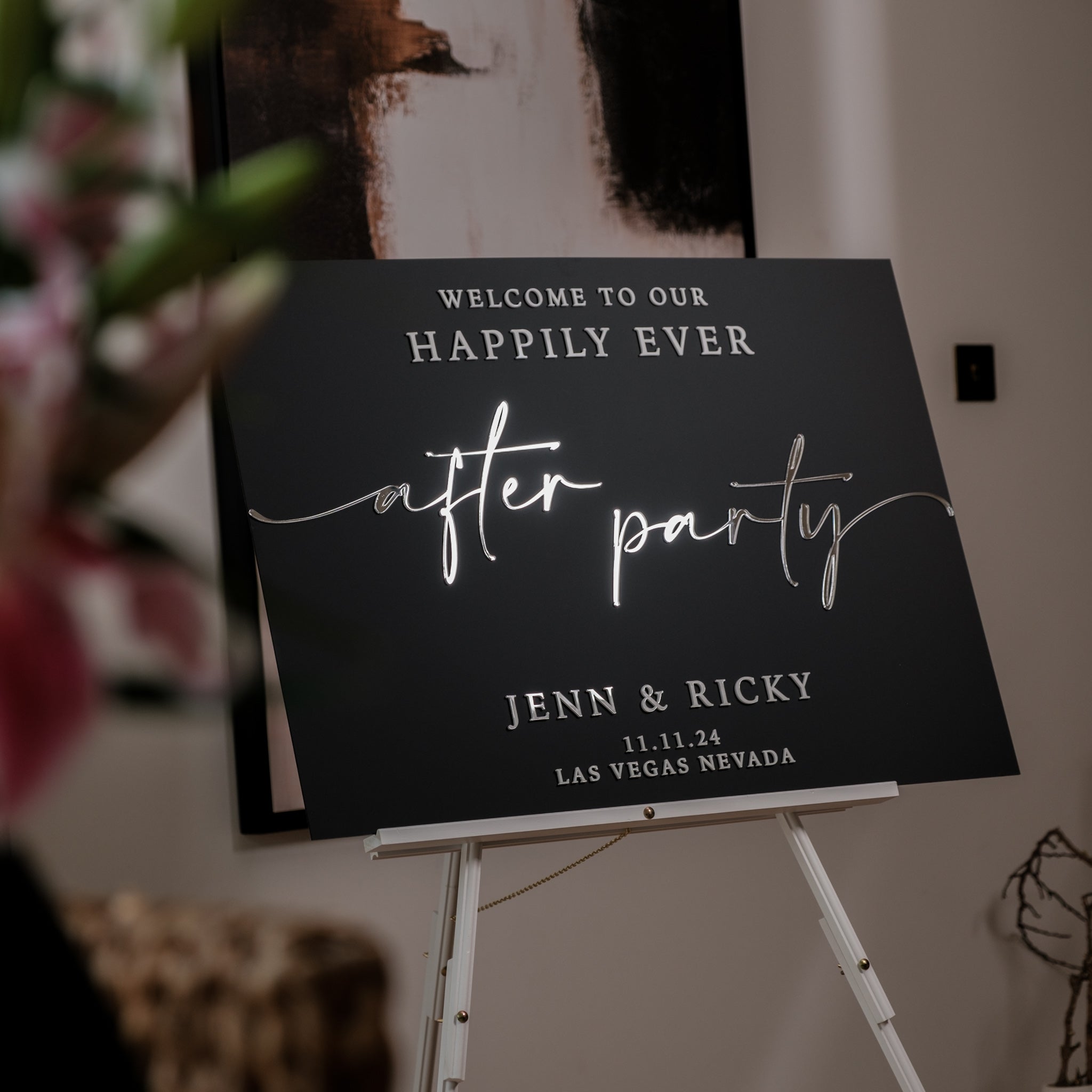 luxury wedding reception signage