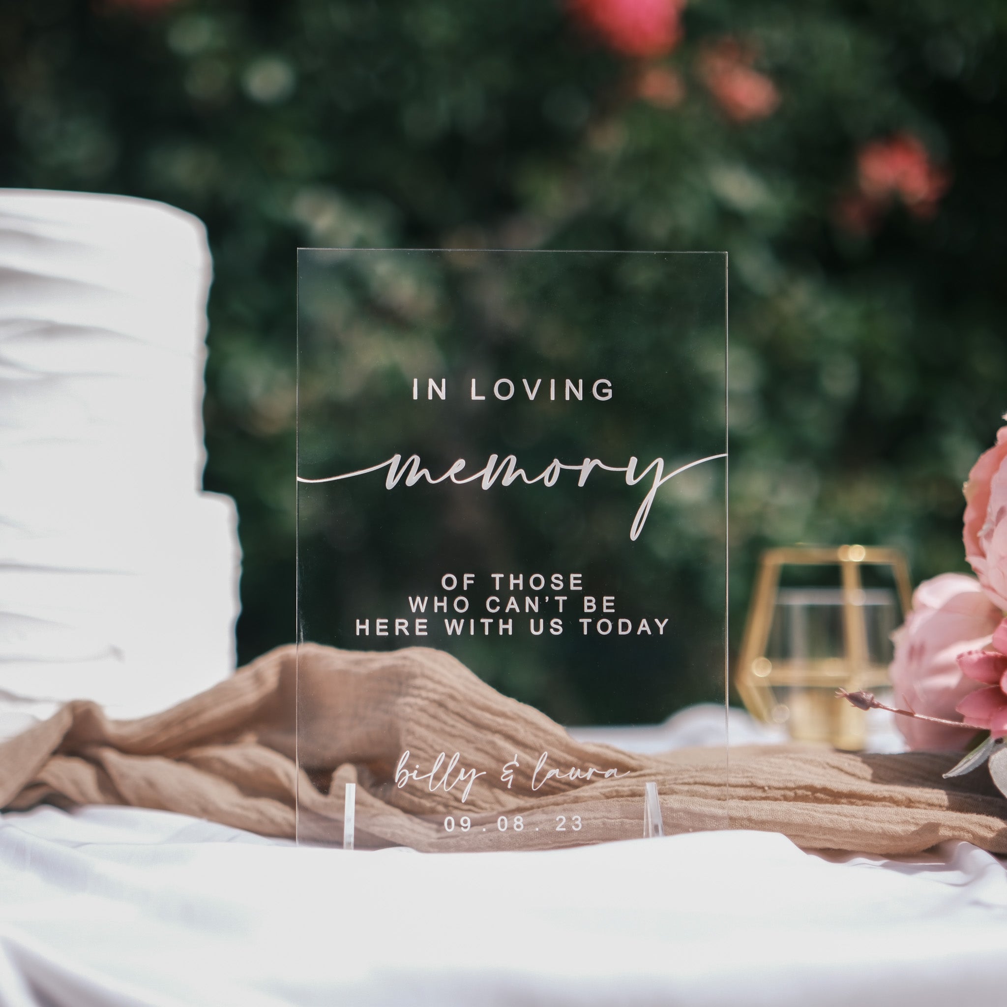 Memorial wedding sign