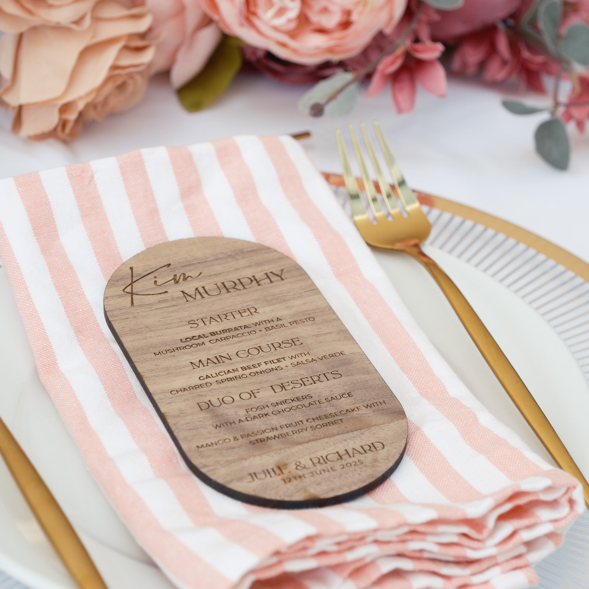 Personalized menu card