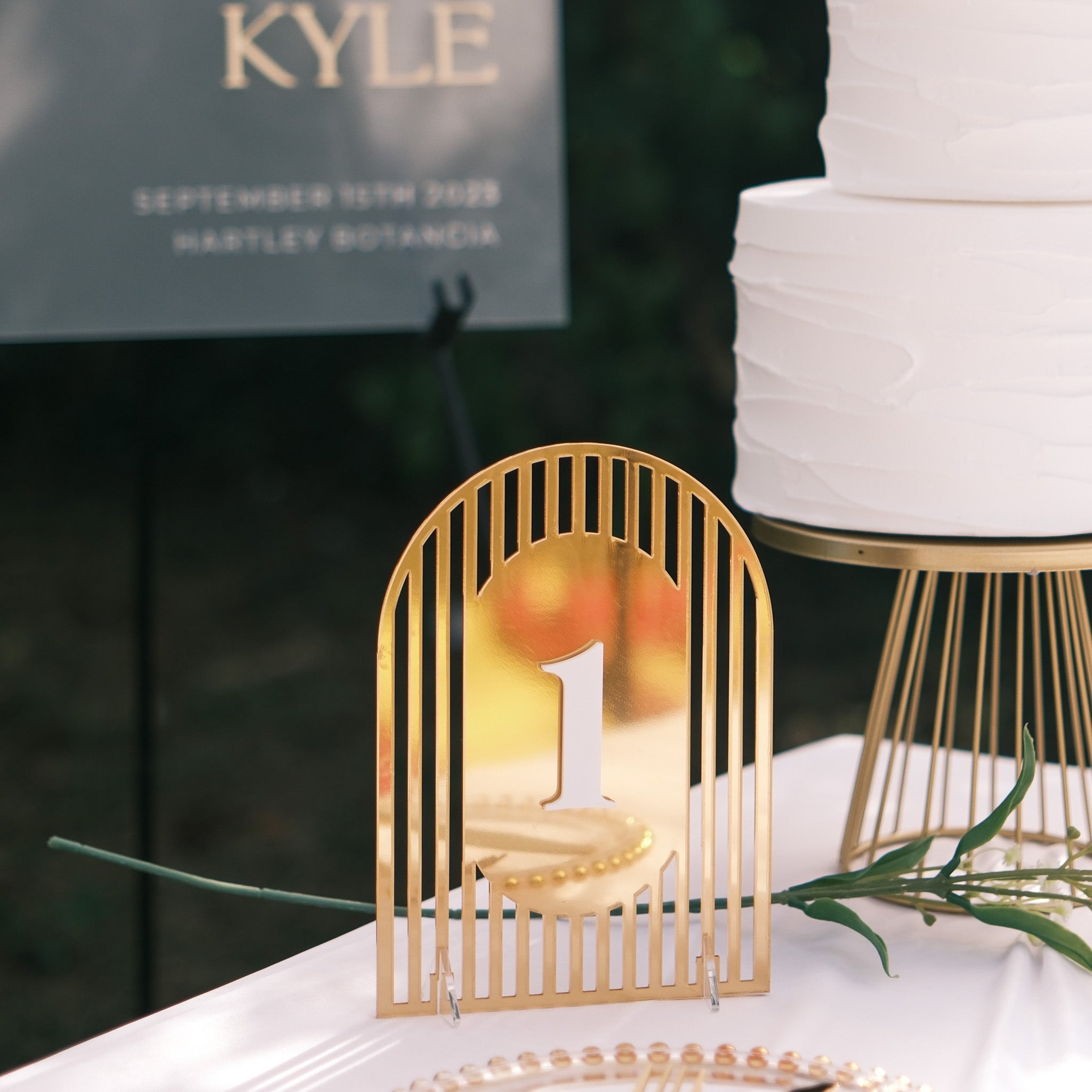 Arch Wedding Table Number With Stands