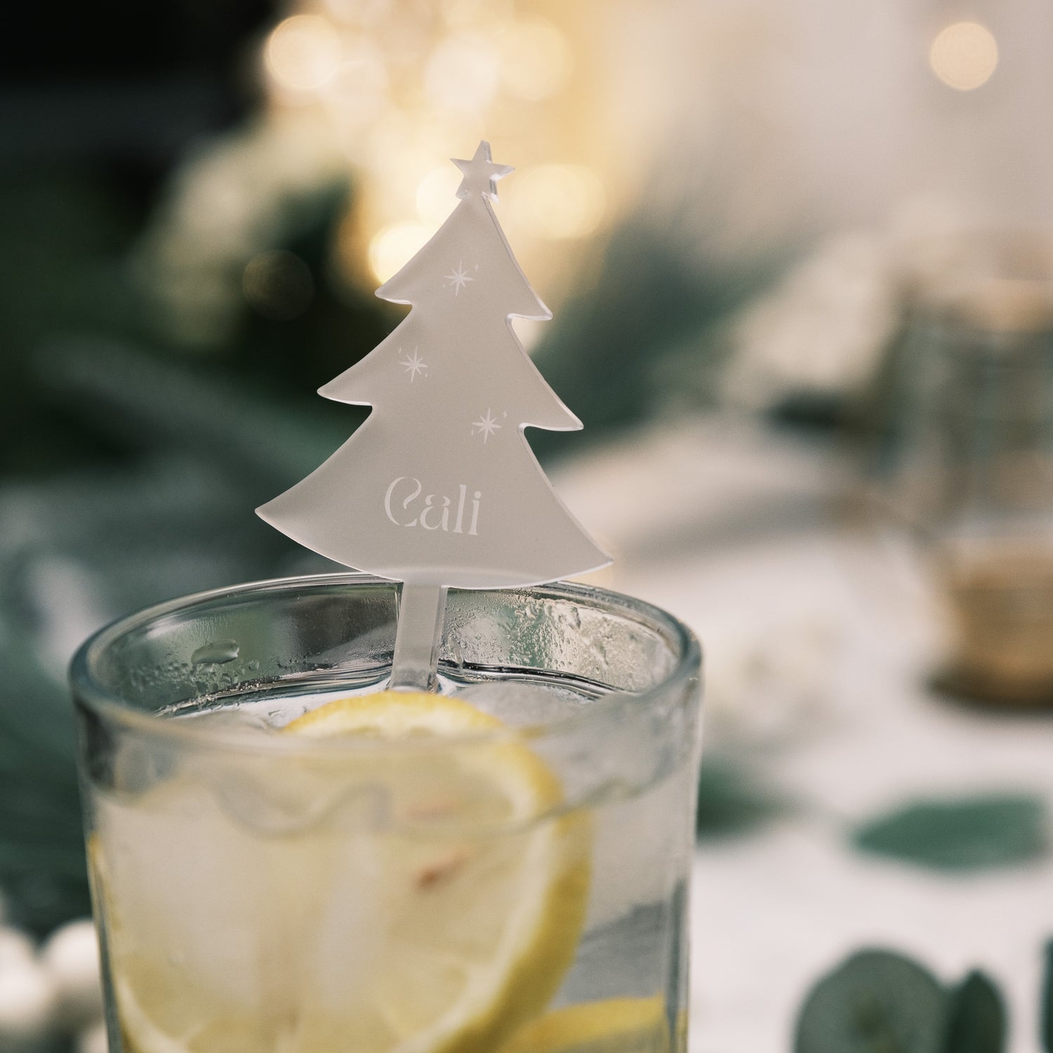 table top christmas tree cocktail stirrers