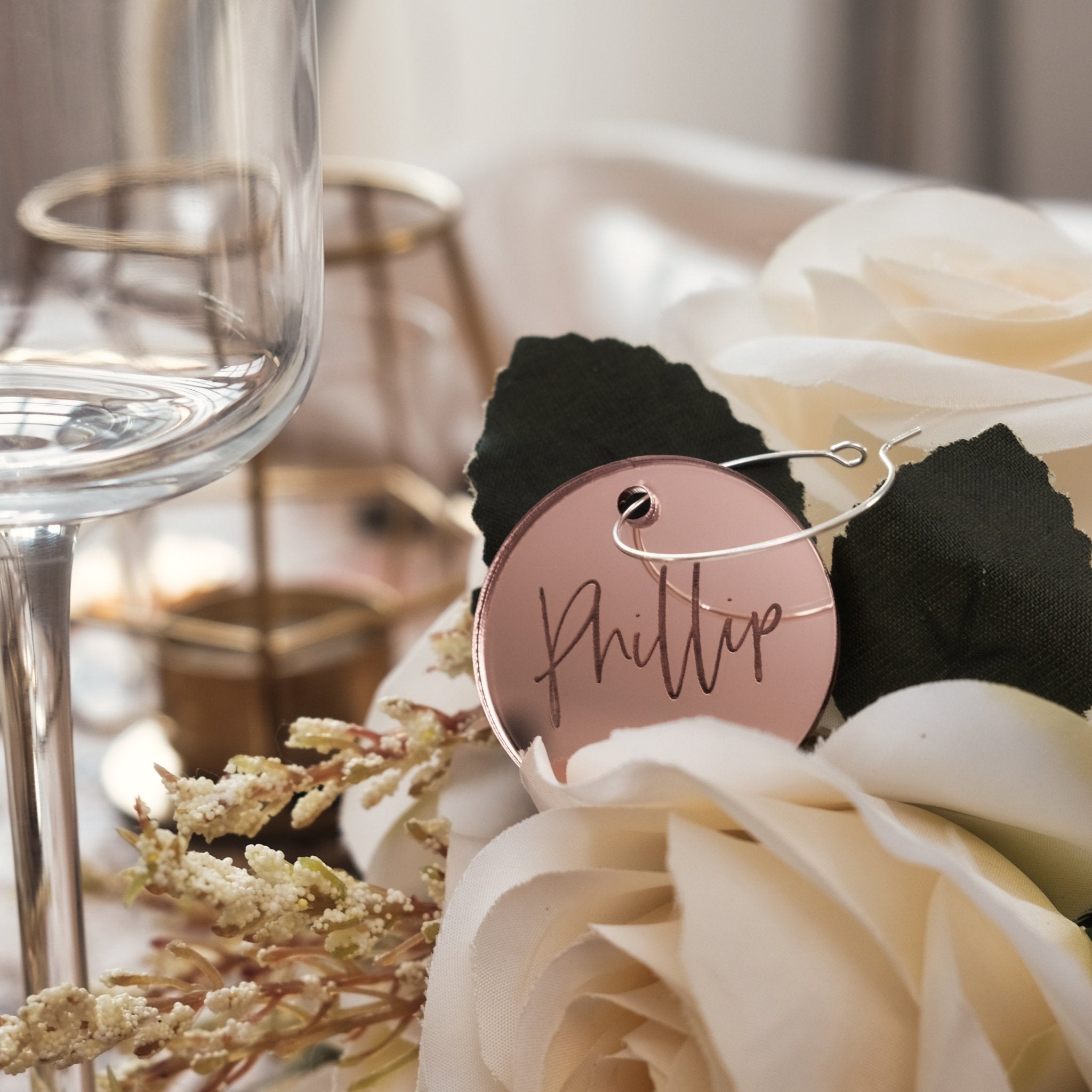 Wine Glass Name Tag