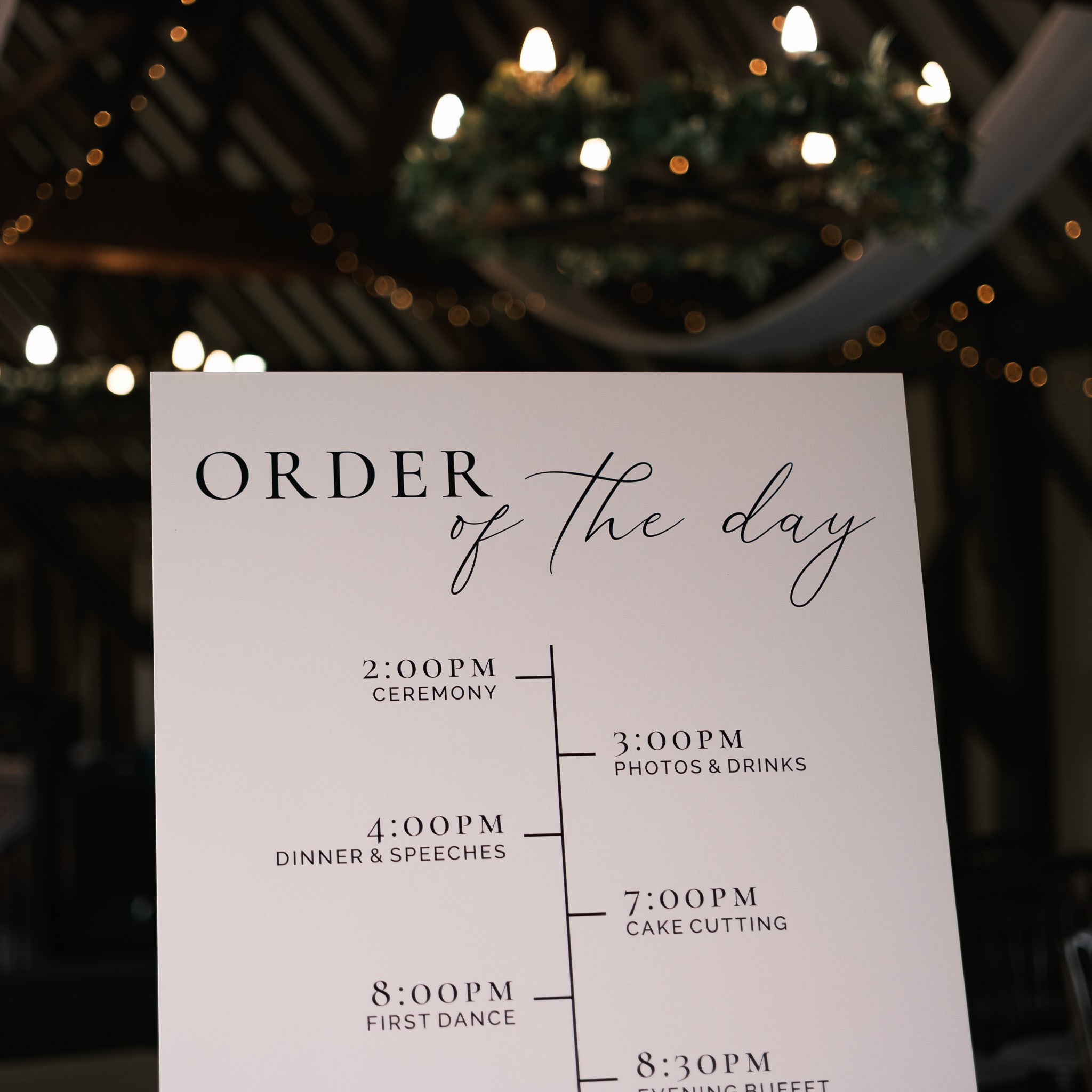 wedding itinery